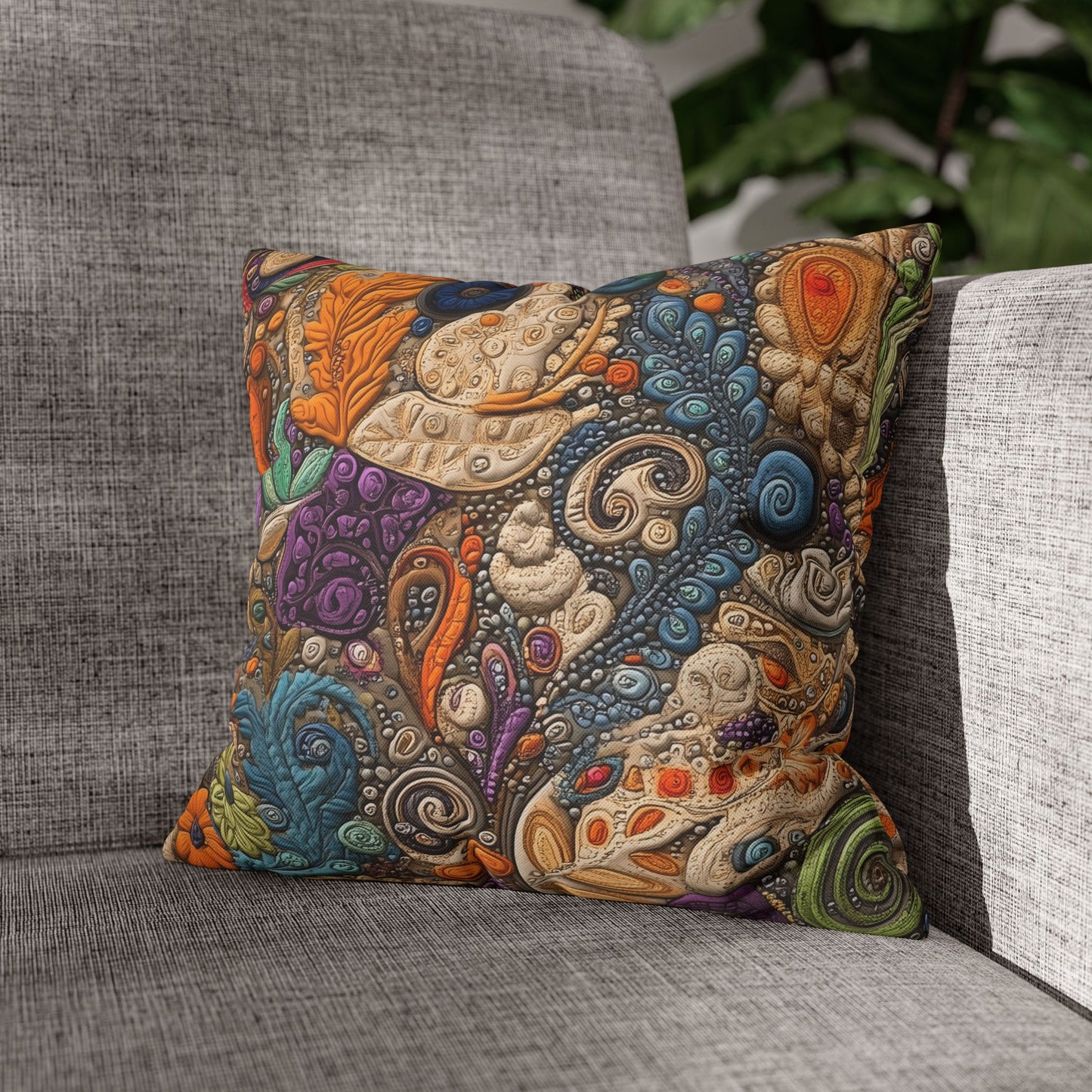 Kaleidoscope Garden- Square Polyester Pillowcase