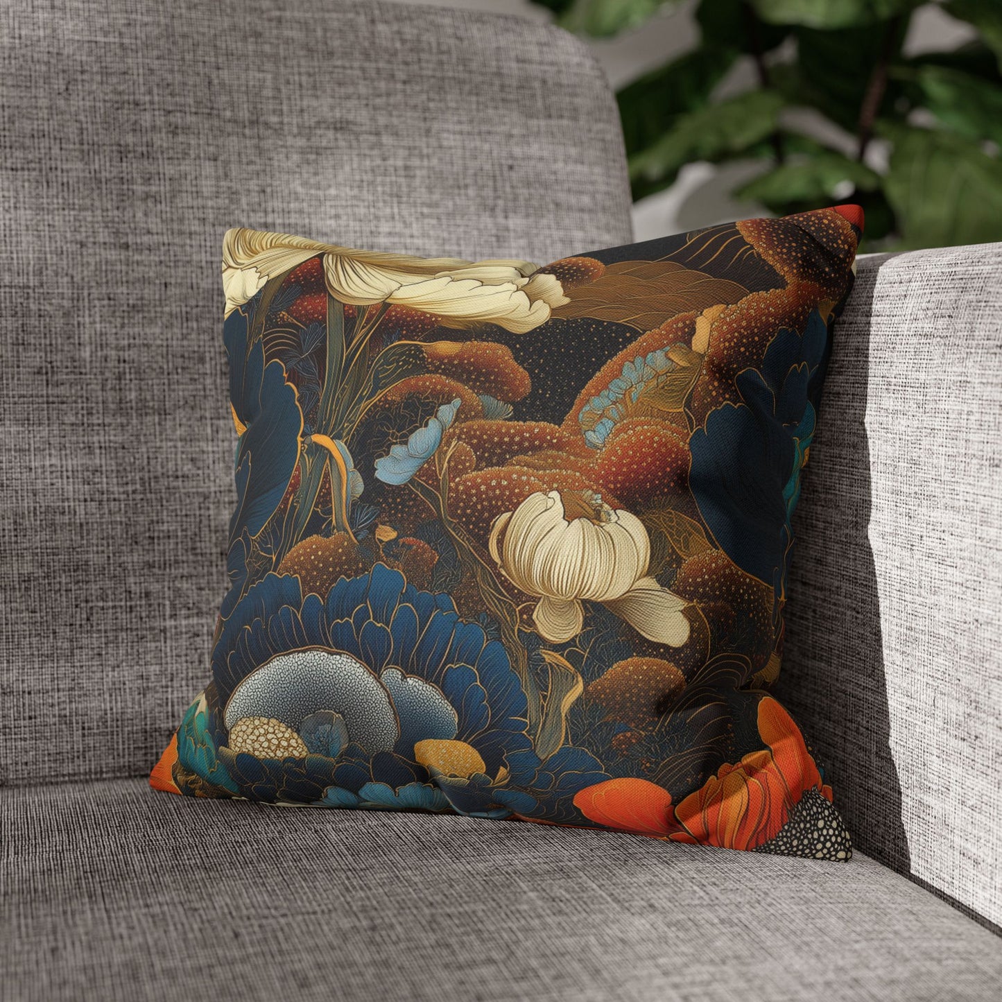 Midnight Garden - Square Polyester Pillowcase