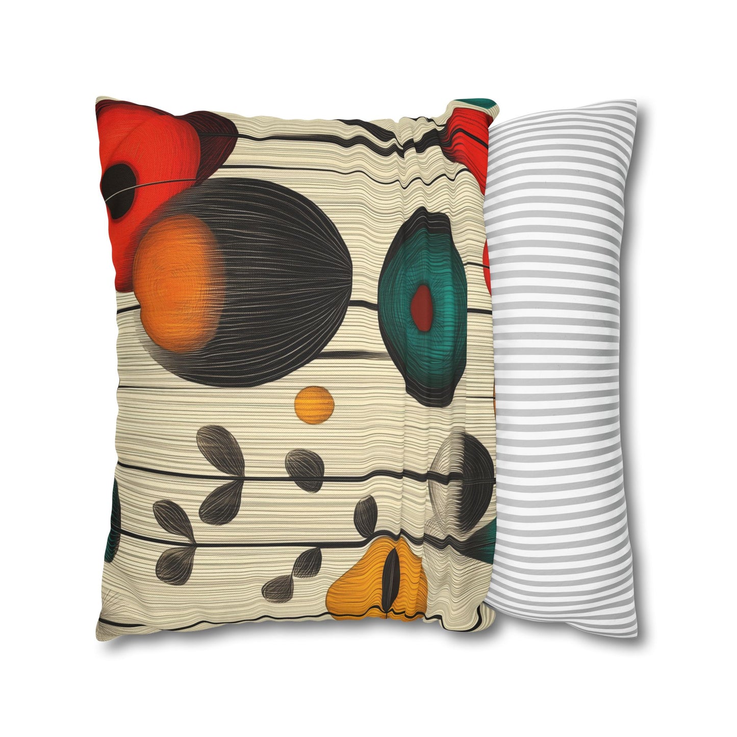 Retro Rhythm - Square Polyester Pillowcase