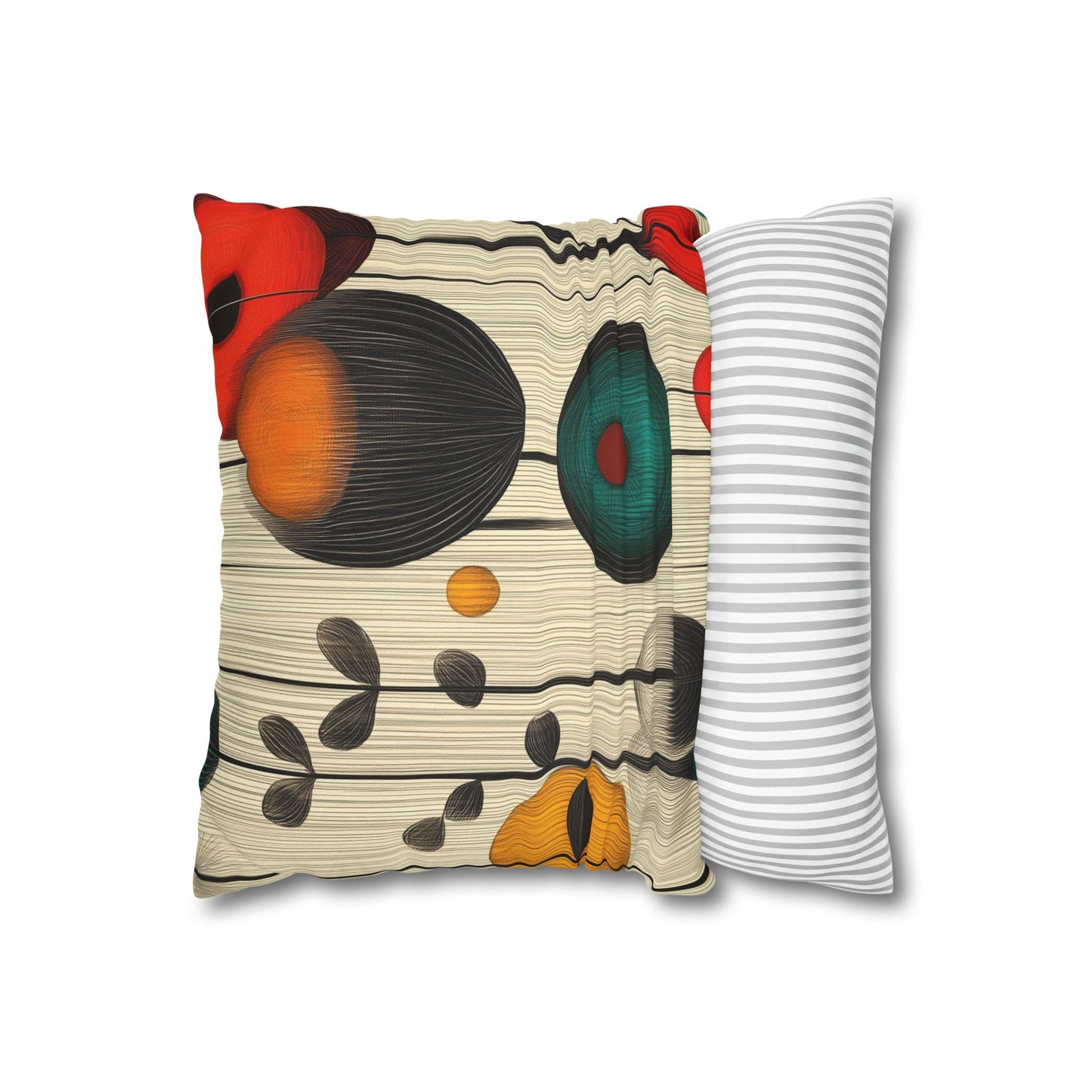 Retro Rhythm - Square Polyester Pillowcase