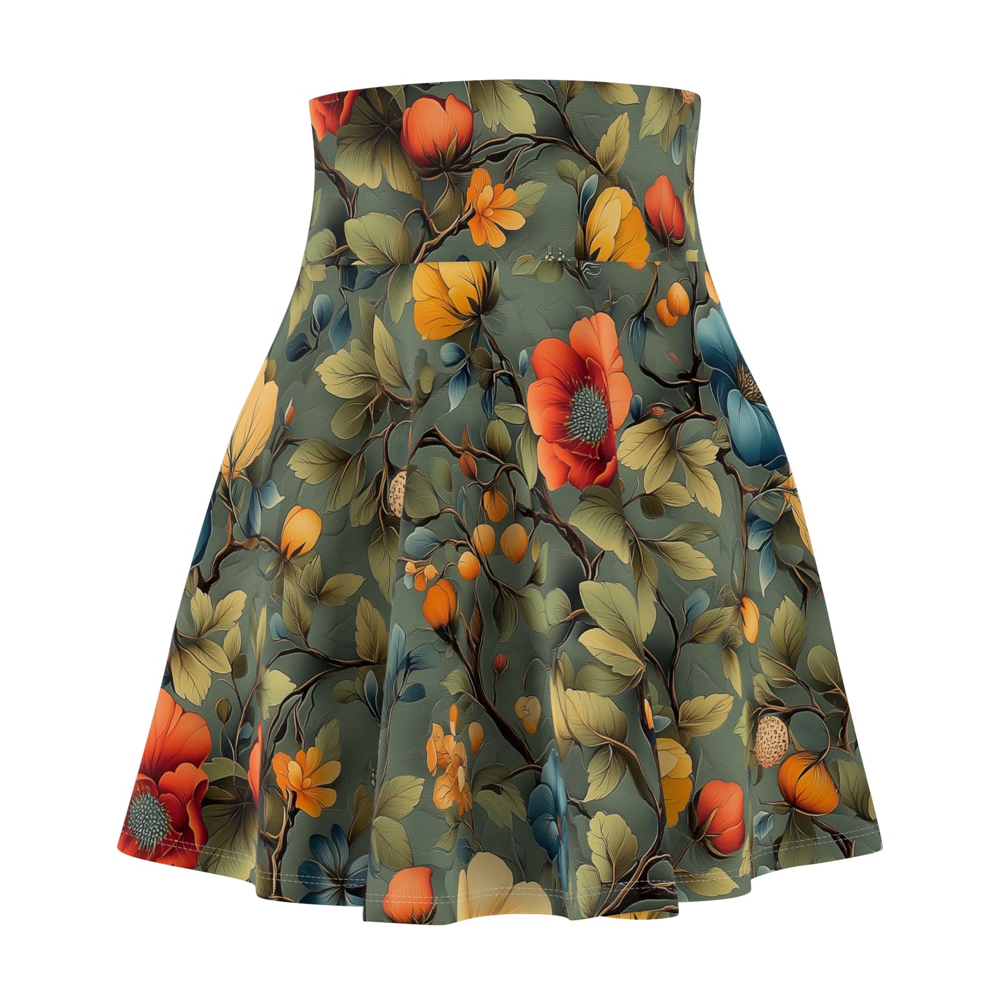 Vibrant Floral Symphony - Skater Skirt