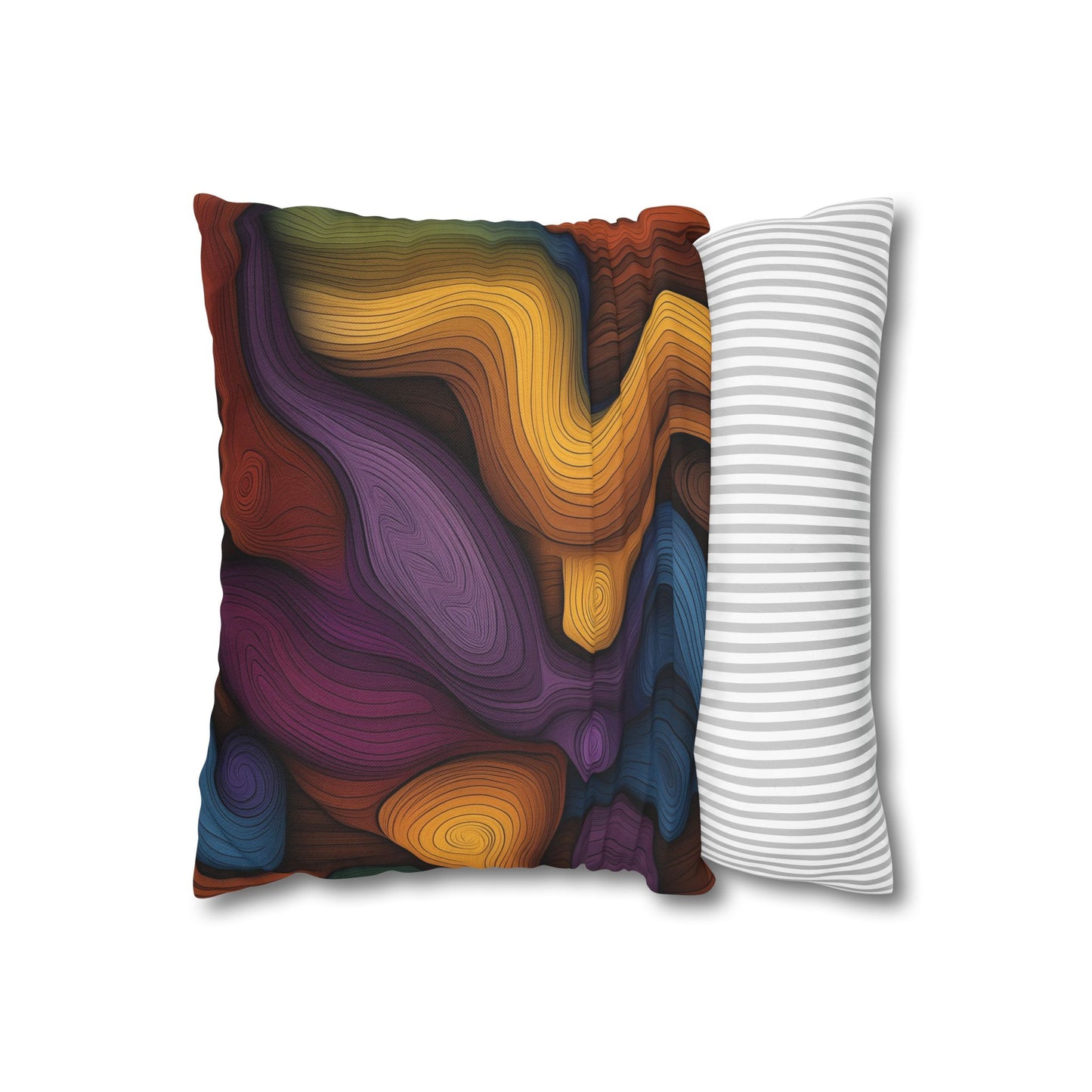 Organic Waves- Square Polyester Pillowcase