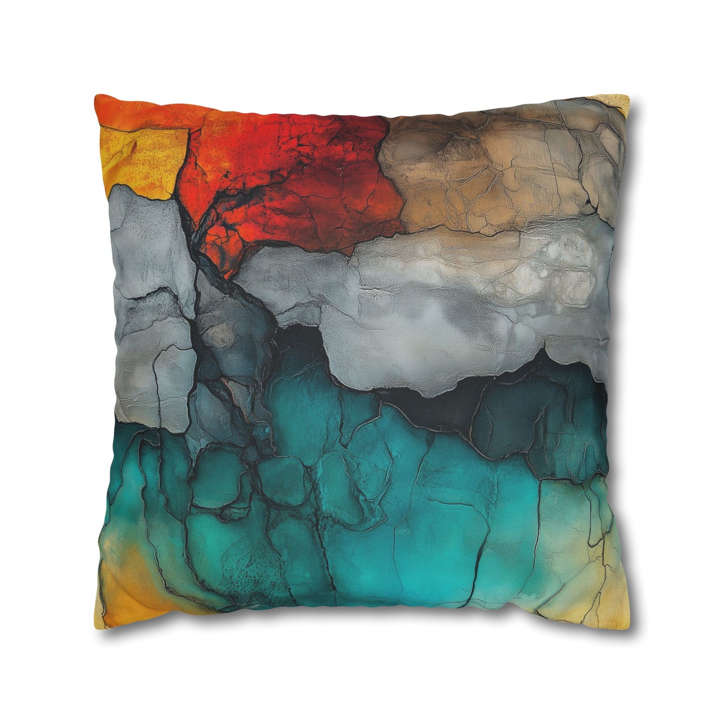 Molten Flow - Square Polyester Pillowcase