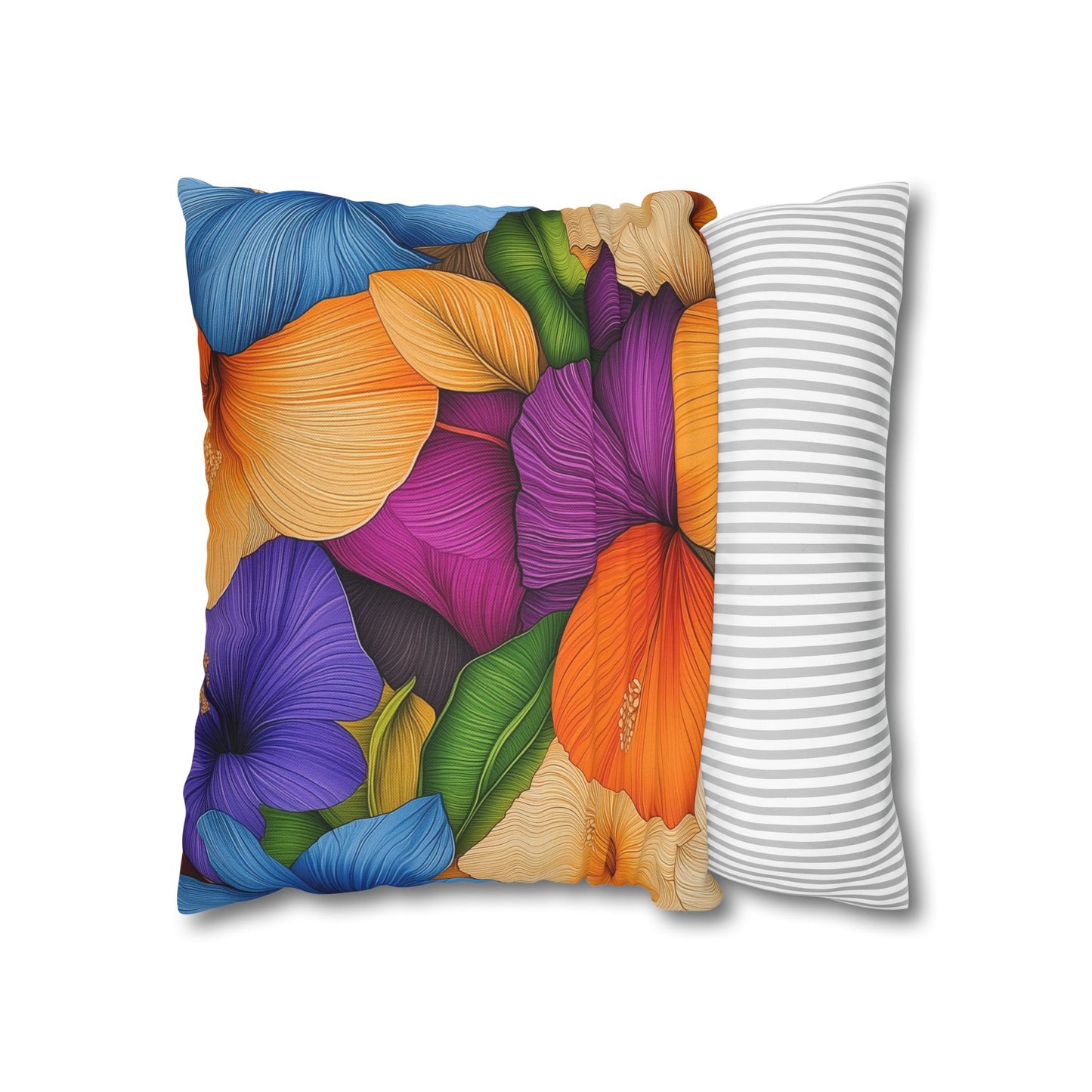 Petal Paradise- Square Polyester Pillowcase