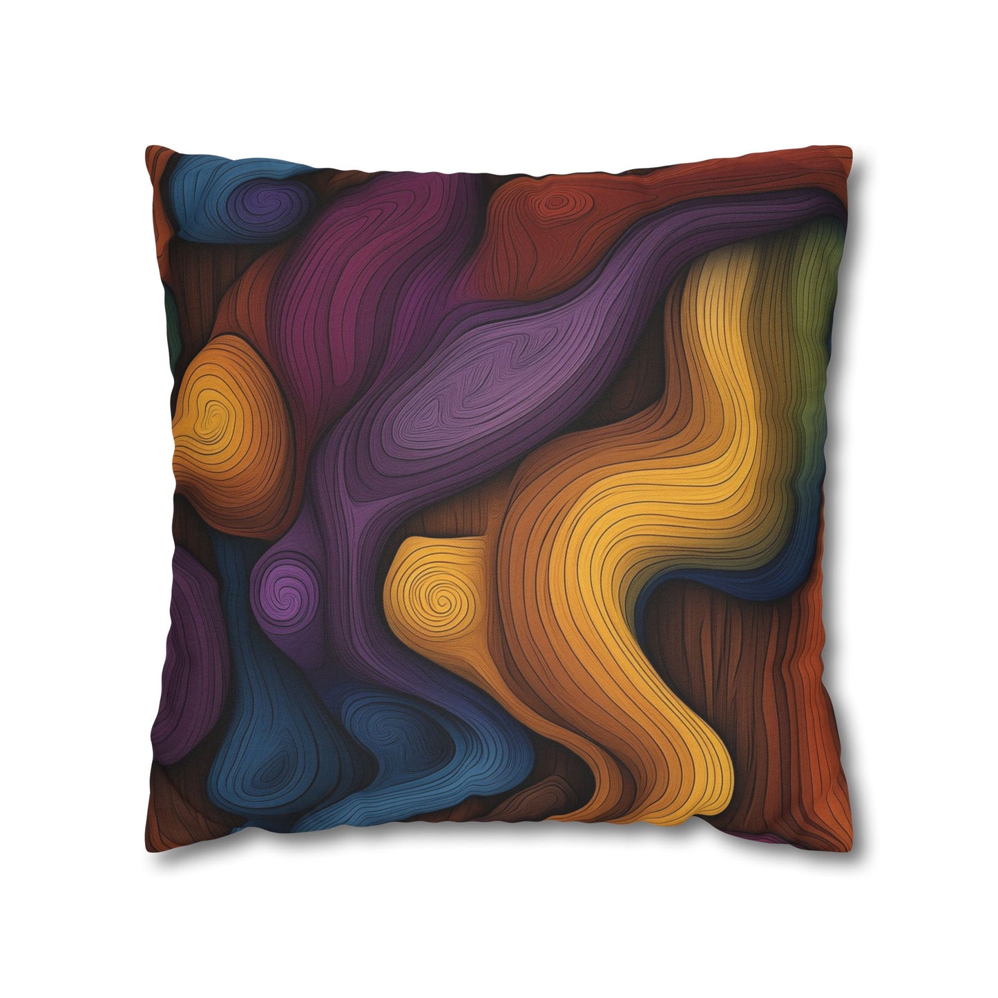 Organic Waves- Square Polyester Pillowcase