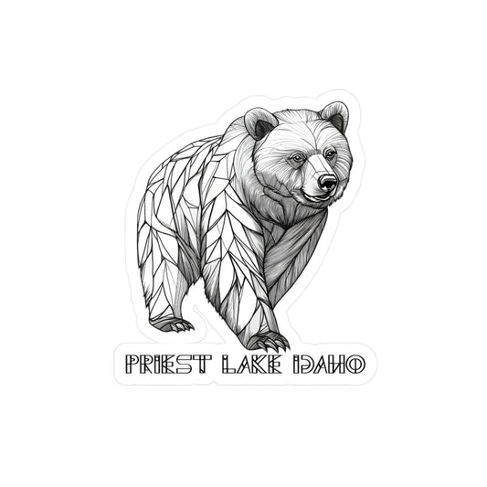 Priest Lake, Idaho line bear Kiss-Cut Vinyl Decals