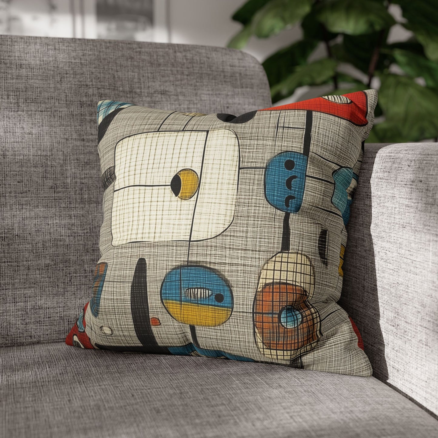 Mid-Century Mosaic - Square Polyester Pillowcase