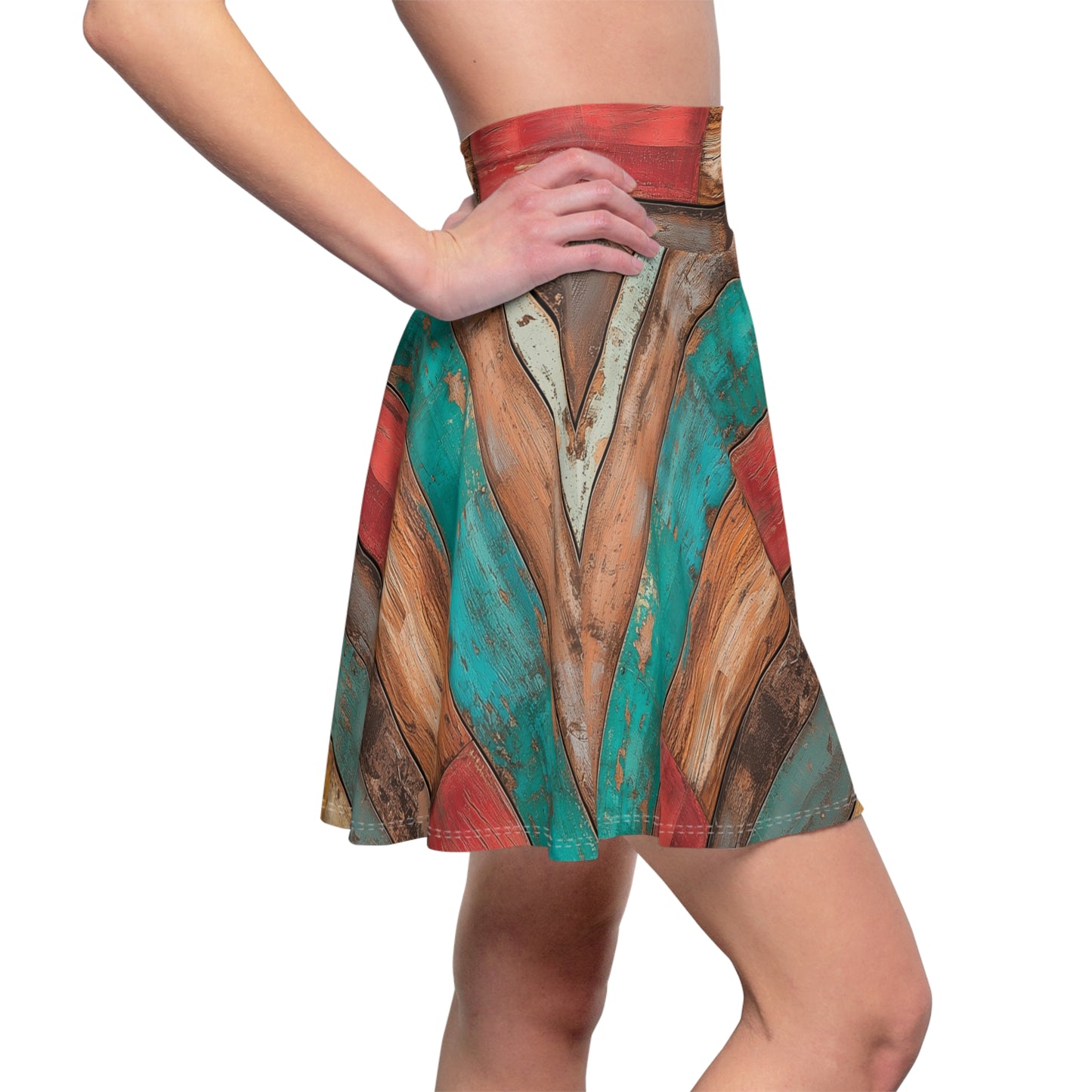 Weathered Wood Wonders Skater Skirt