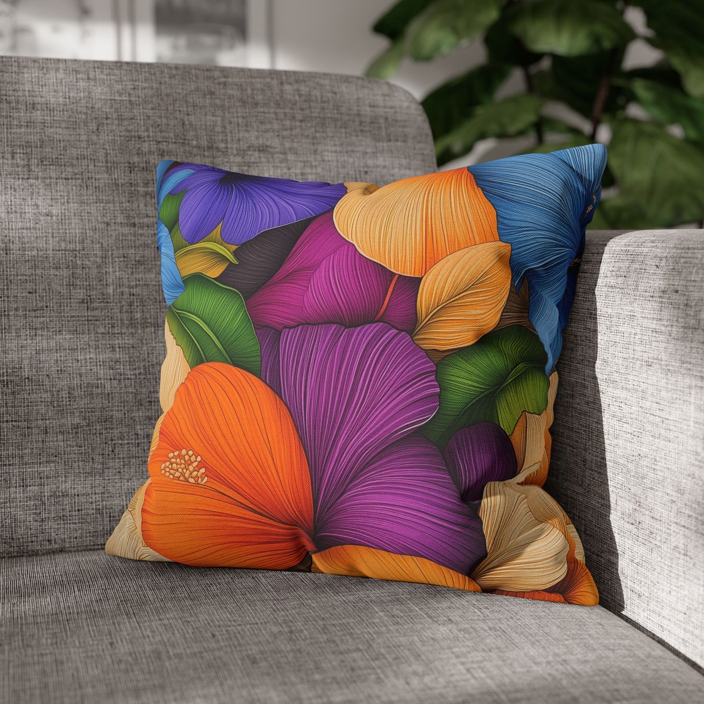 Petal Paradise- Square Polyester Pillowcase