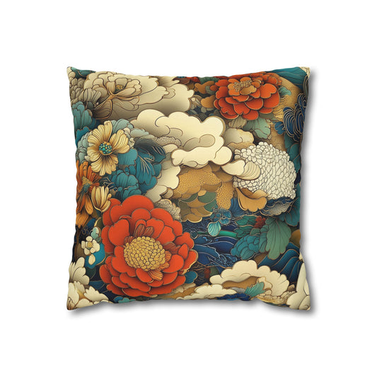 Blooming Elegance - Square Polyester Pillowcase
