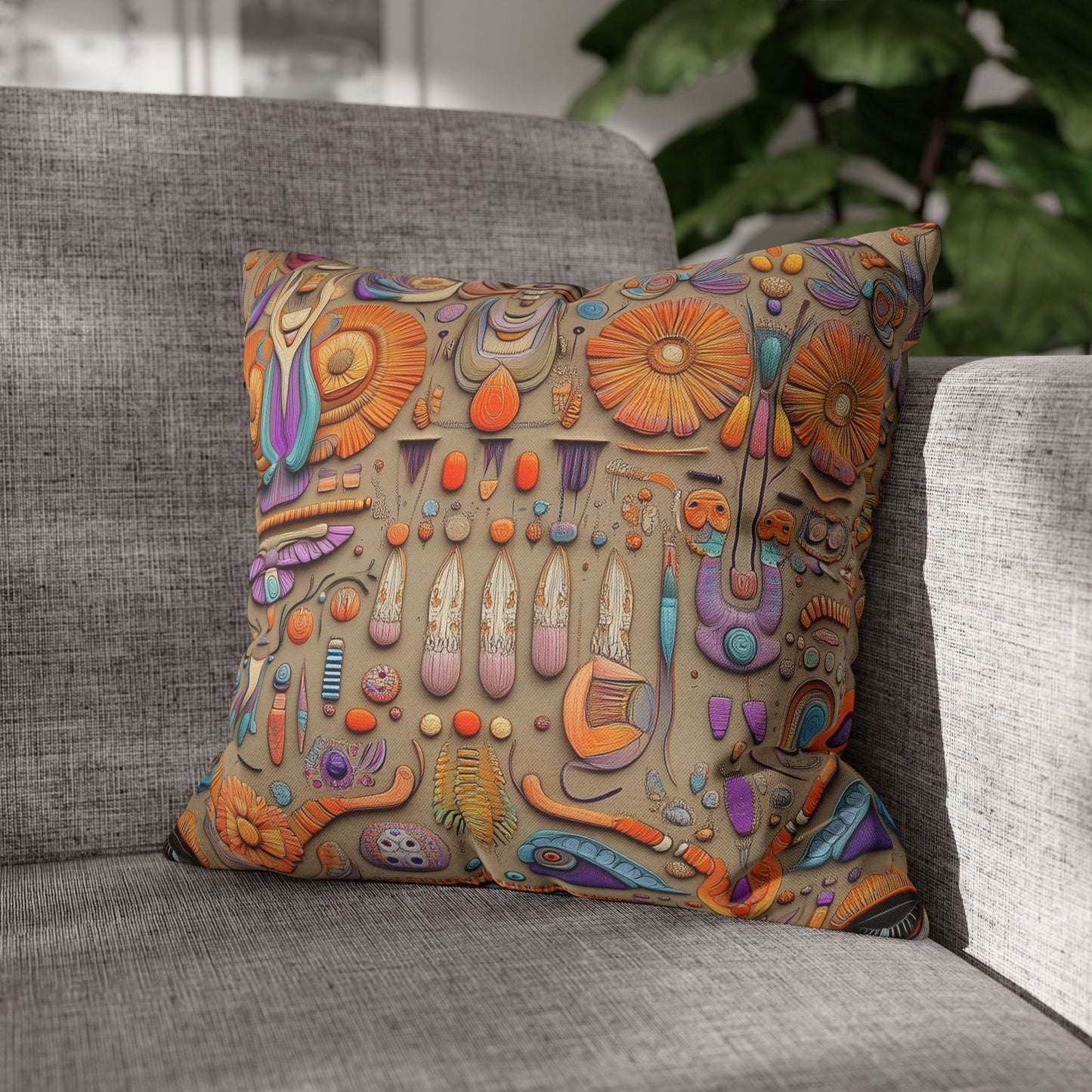 Kaleidoscopic Reverie- Square Polyester Pillowcase