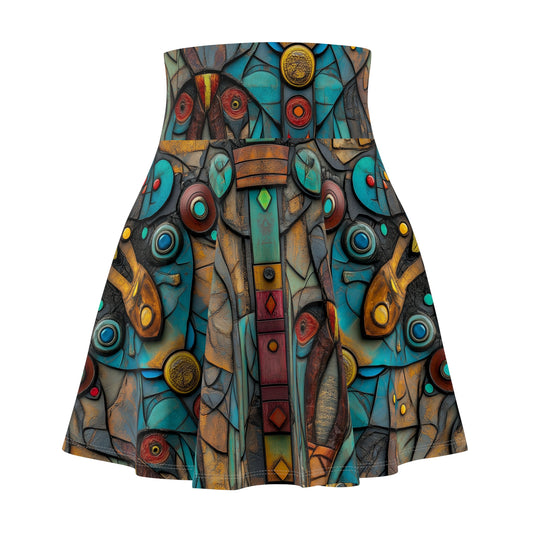 Turquoise Tapestry - Skater Skirt