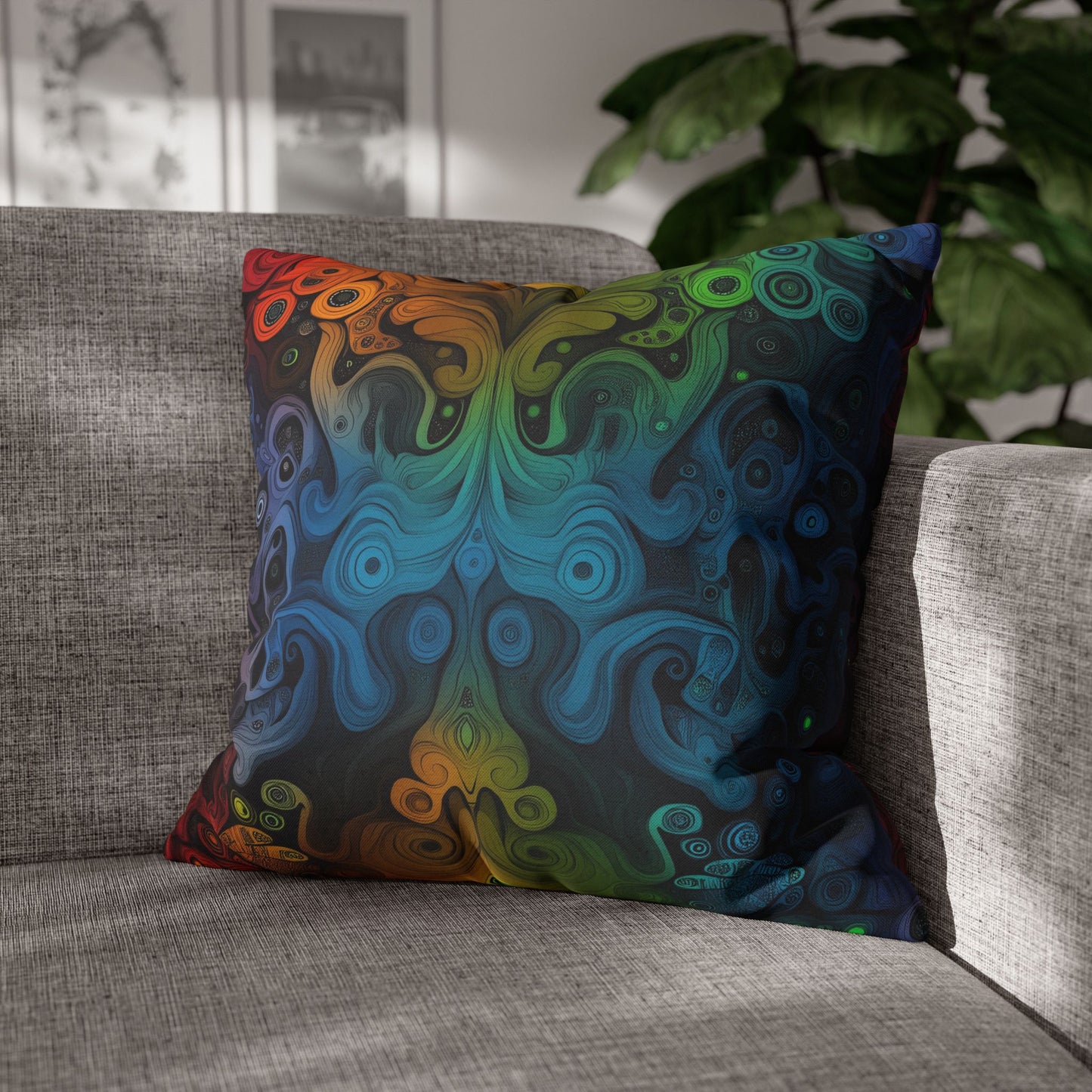 Psychedelic Symphony- Square Polyester Pillowcase