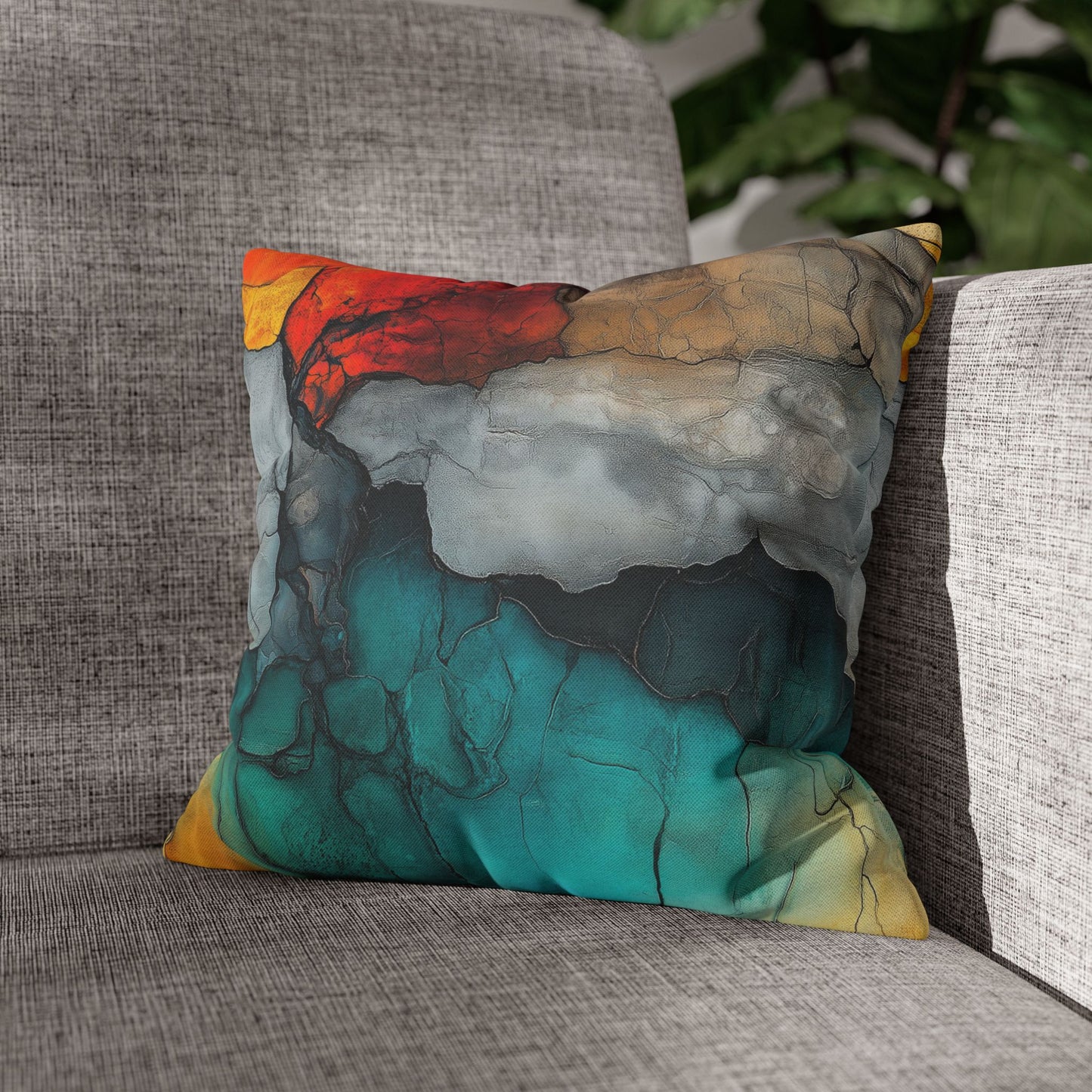 Molten Flow - Square Polyester Pillowcase