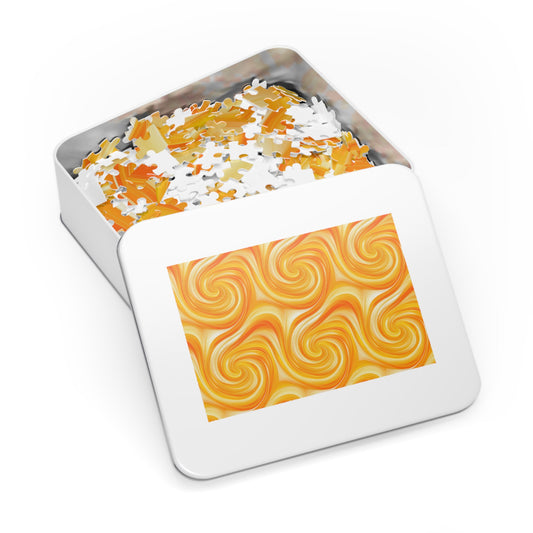 Yellow Swirlino Jigsaw Puzzle 1