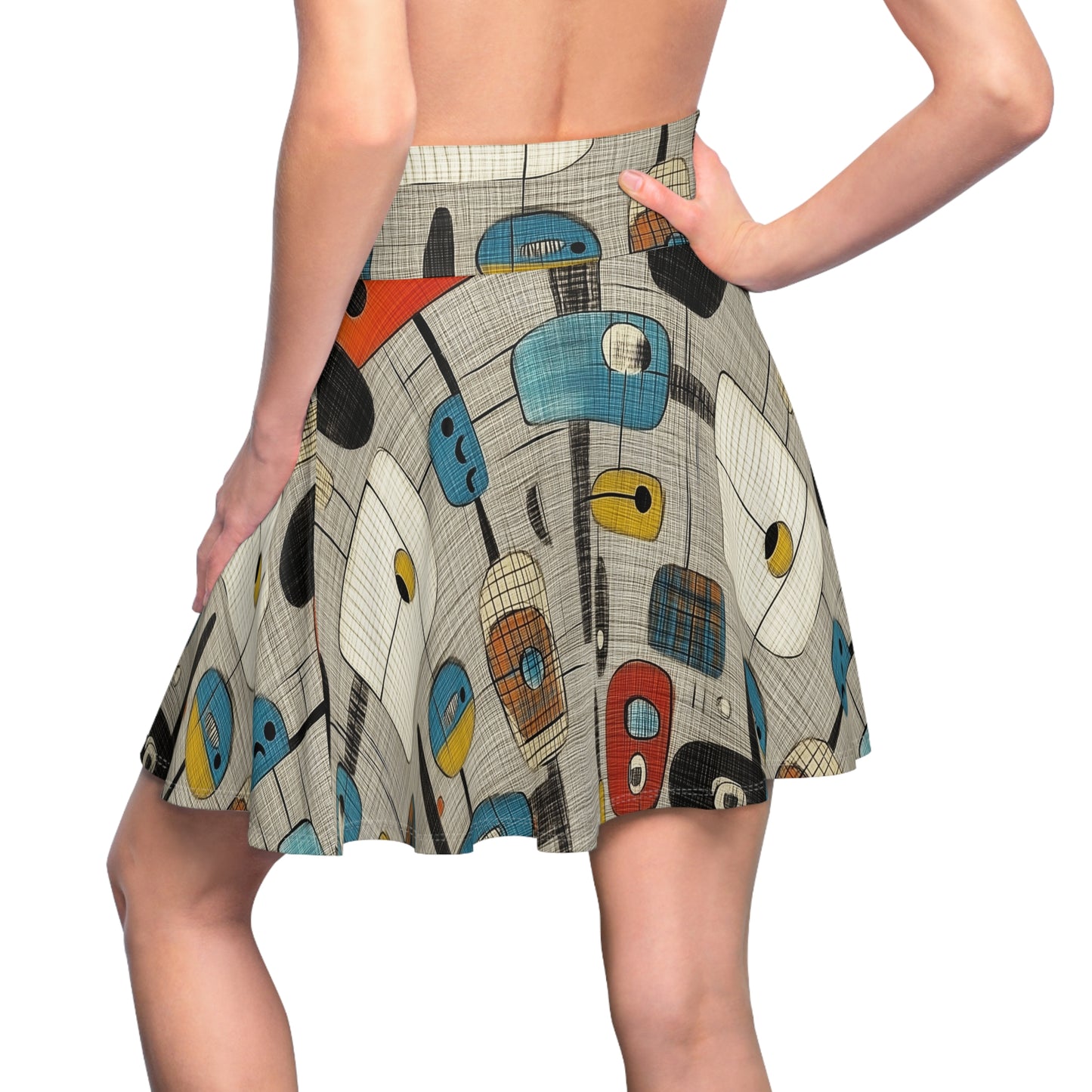 Abstract Nostalgia Skater Skirt
