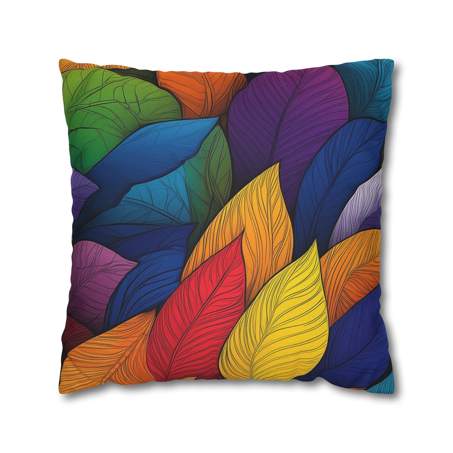 Vibrant Foliage- Square Polyester Pillowcase