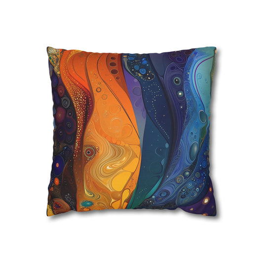 Celestial Swirls- Square Polyester Pillowcase