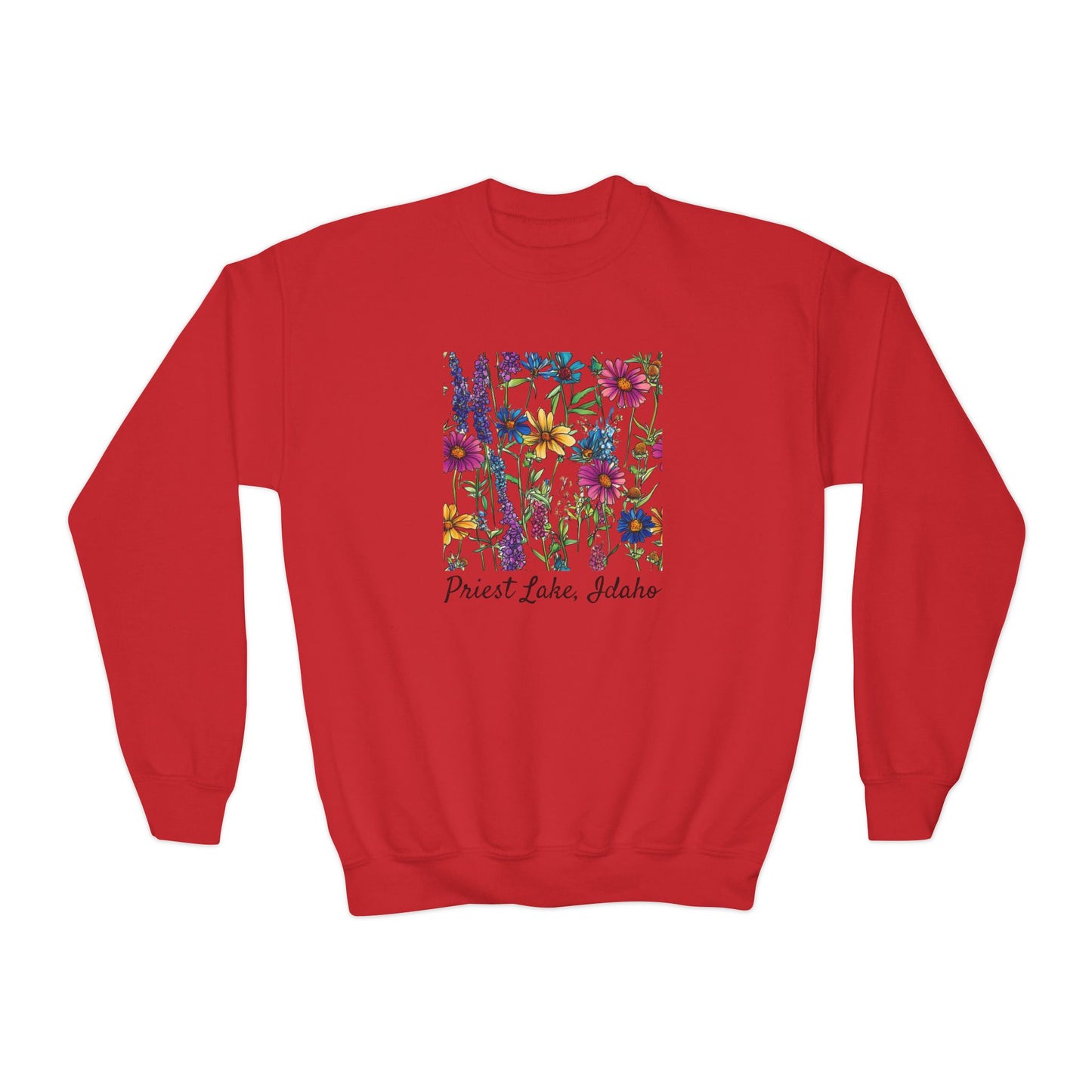 Priest Lake Wildflower Youth Crewneck Sweatshirt