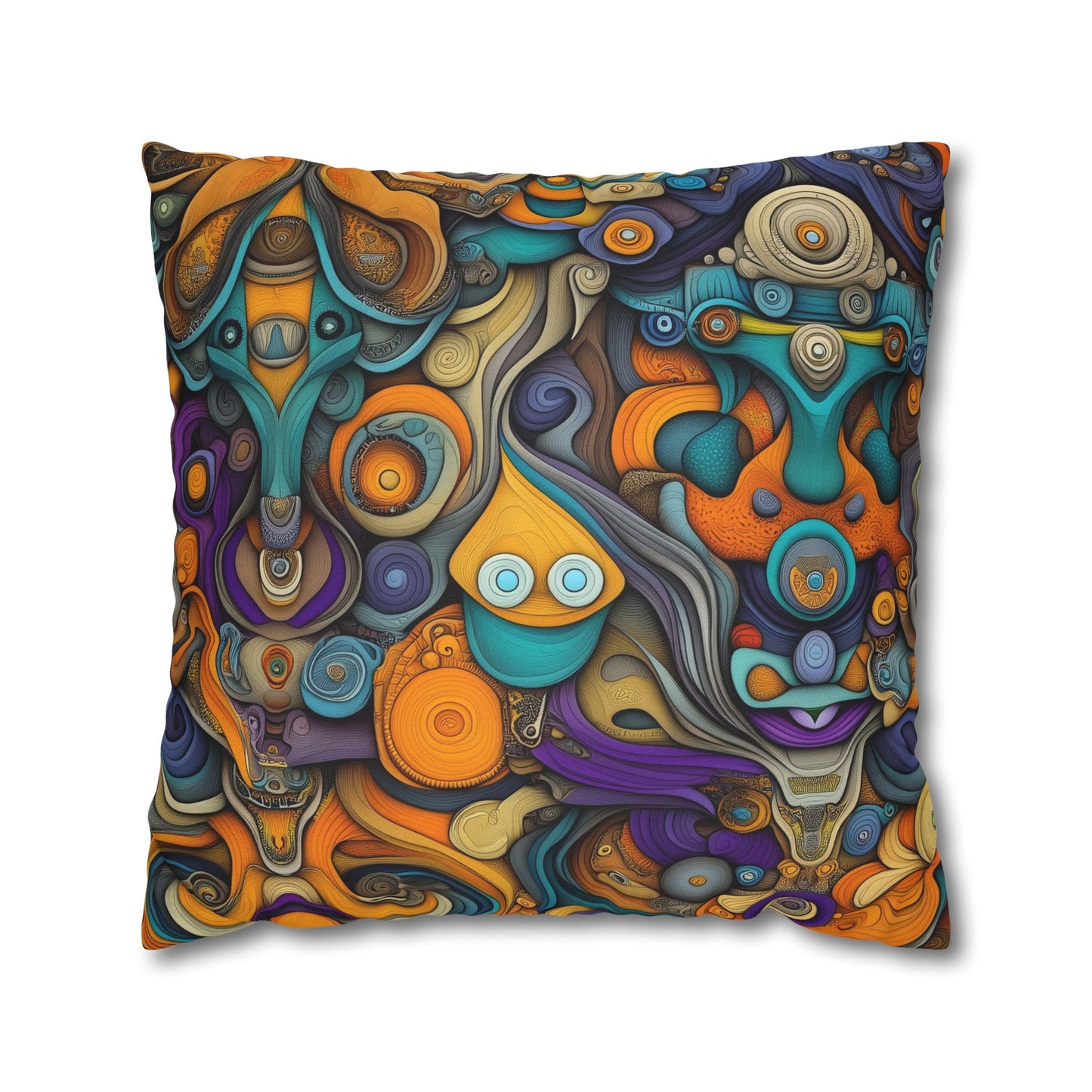 Swirling Visions- Square Polyester Pillowcase