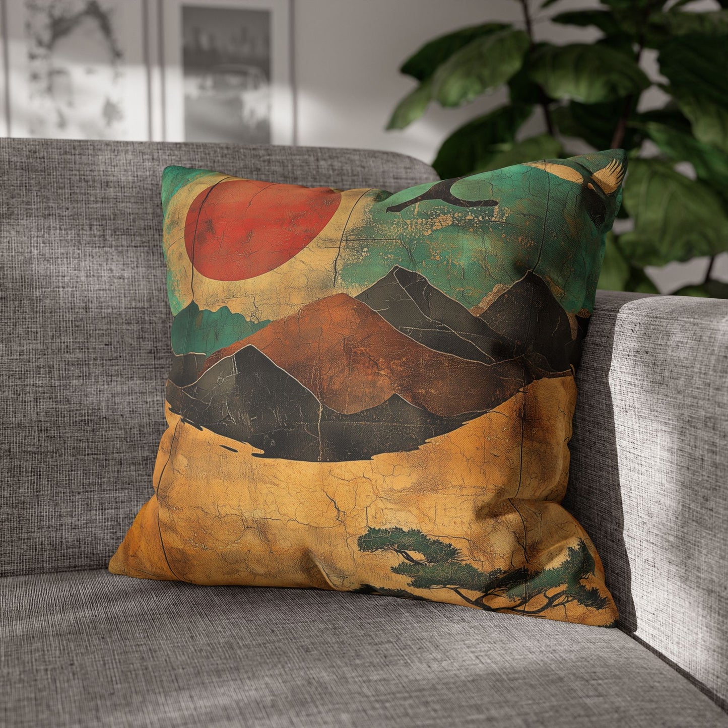 Rising Sun - Square Polyester Pillowcase