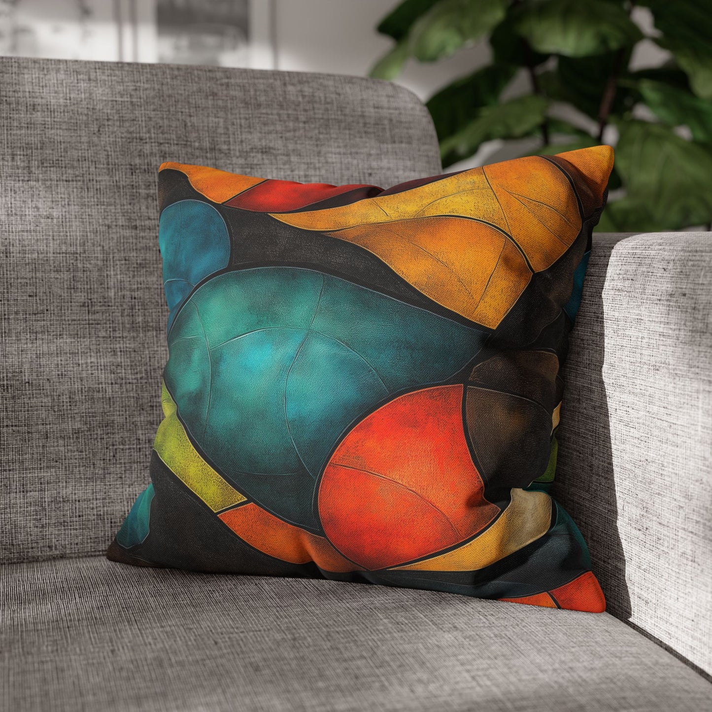 Chromatic Curves - Square Polyester Pillowcase