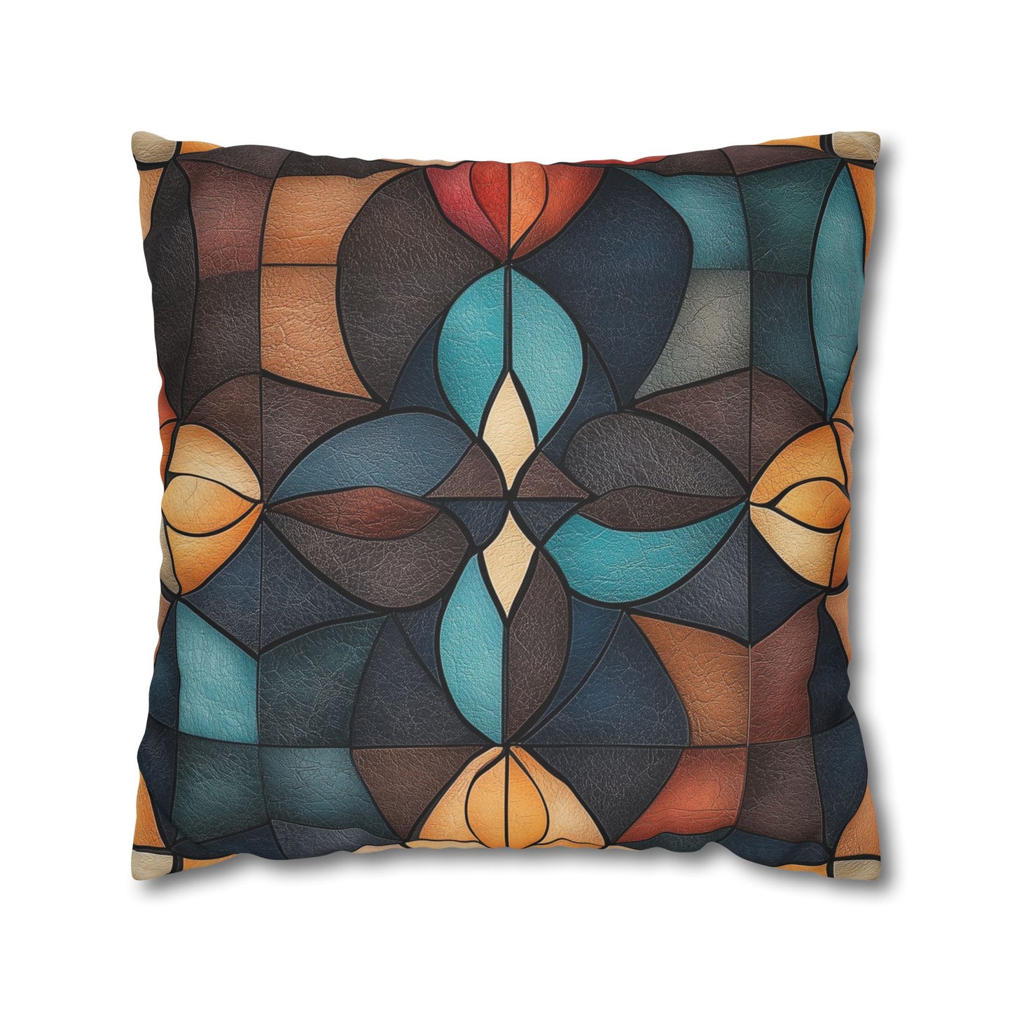 Stained Glass Symphony - Square Polyester Pillowcase