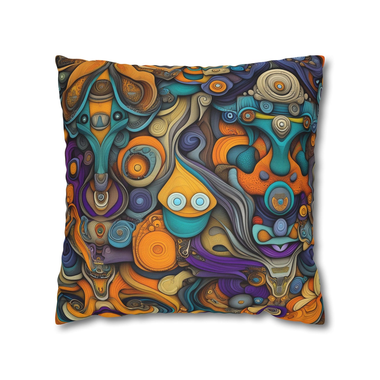 Swirling Visions- Square Polyester Pillowcase