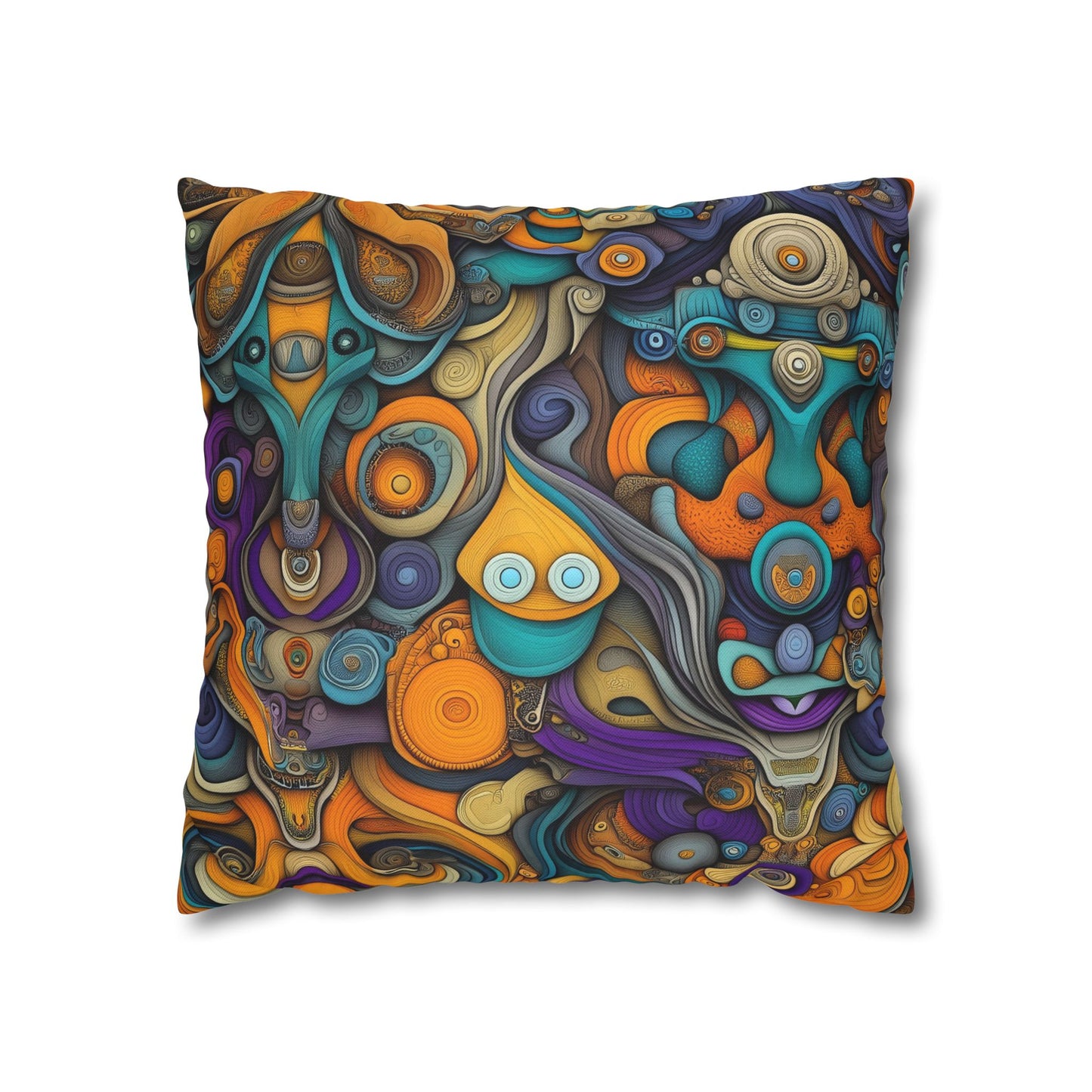 Swirling Visions- Square Polyester Pillowcase