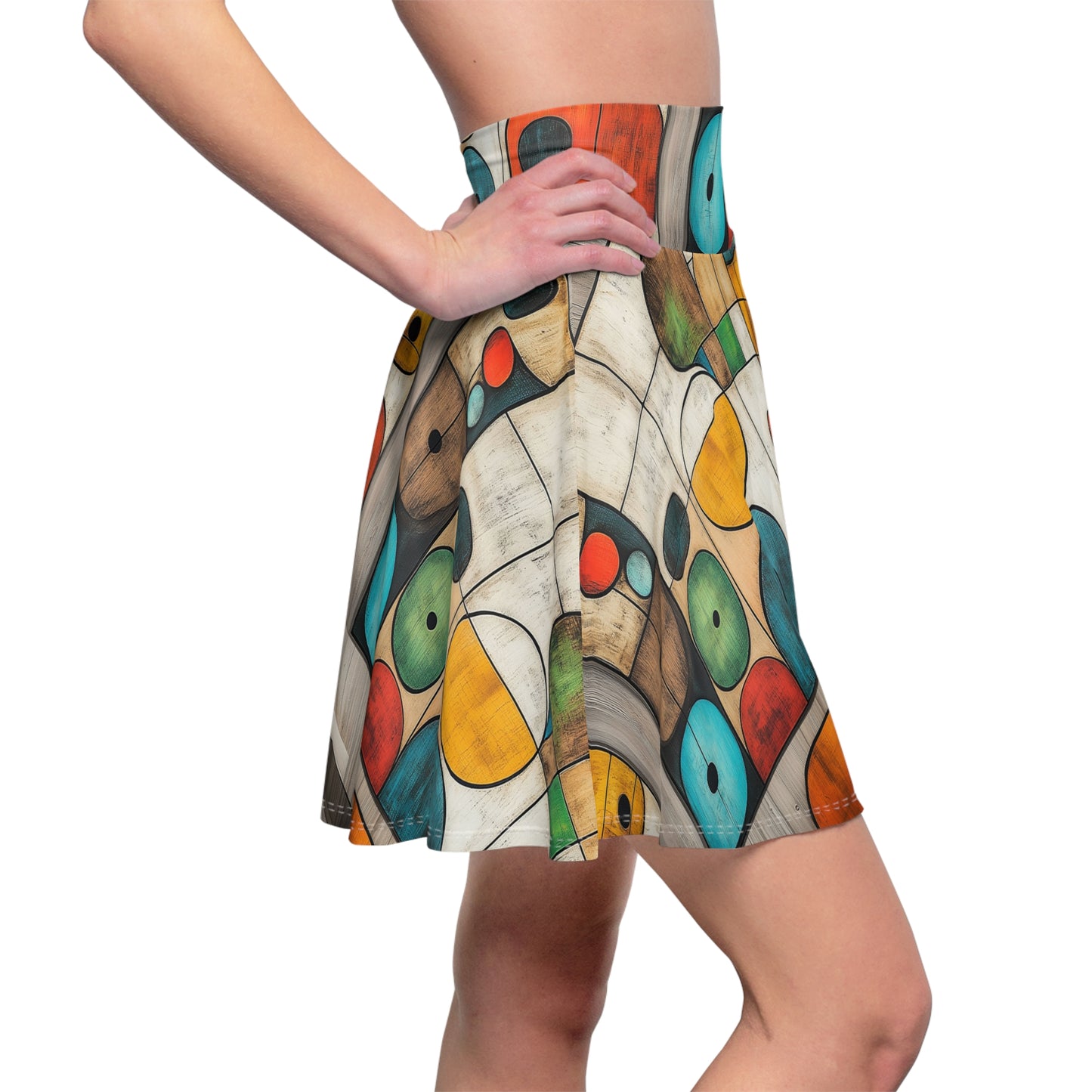 Vibrant Abstraction - Skater Skirt