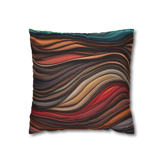 Fluid Waves - Square Polyester Pillowcase