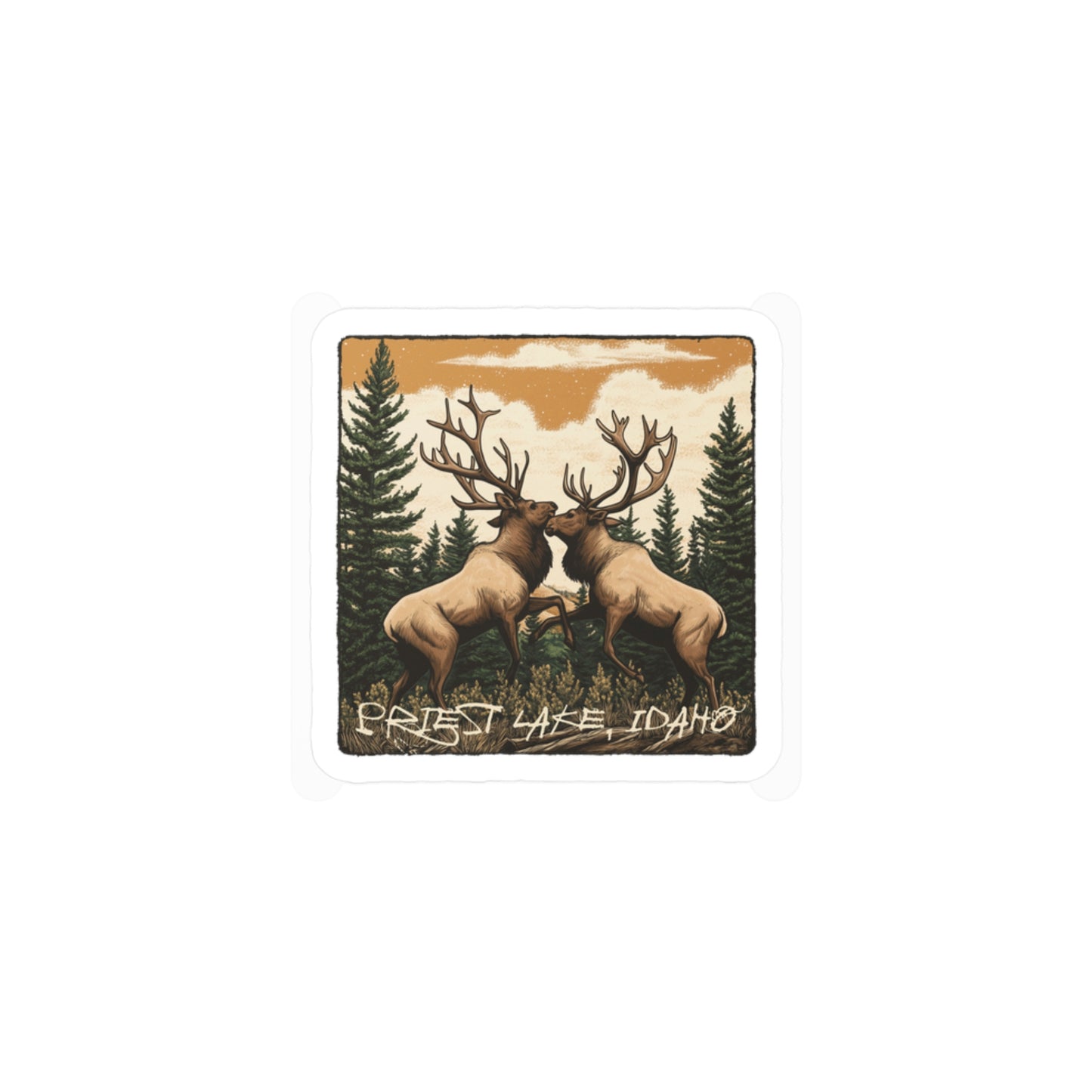 Priest Lake Elk Kiss-Cut Vinyl Decals