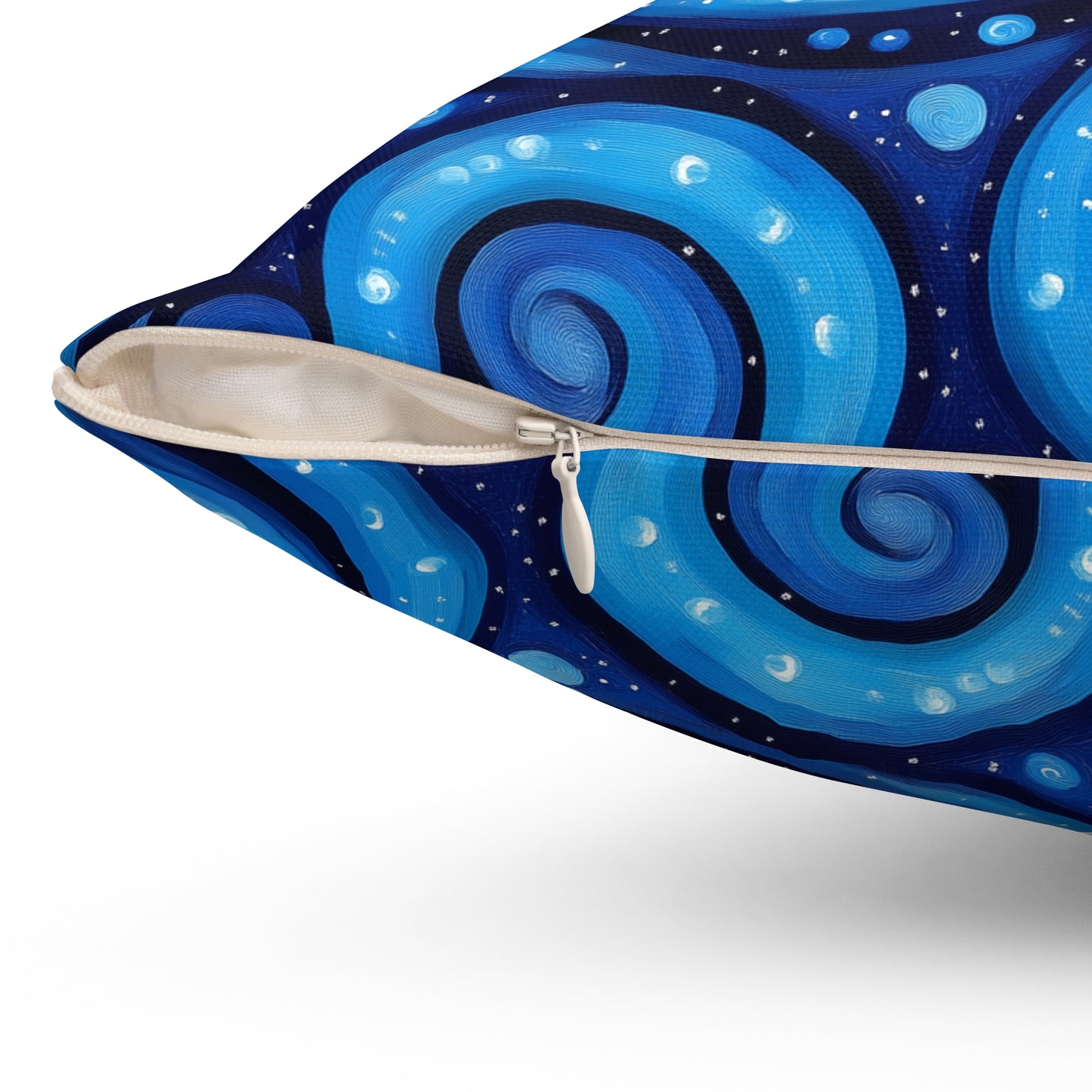 Blue Swirlino Polyester Pillow 7