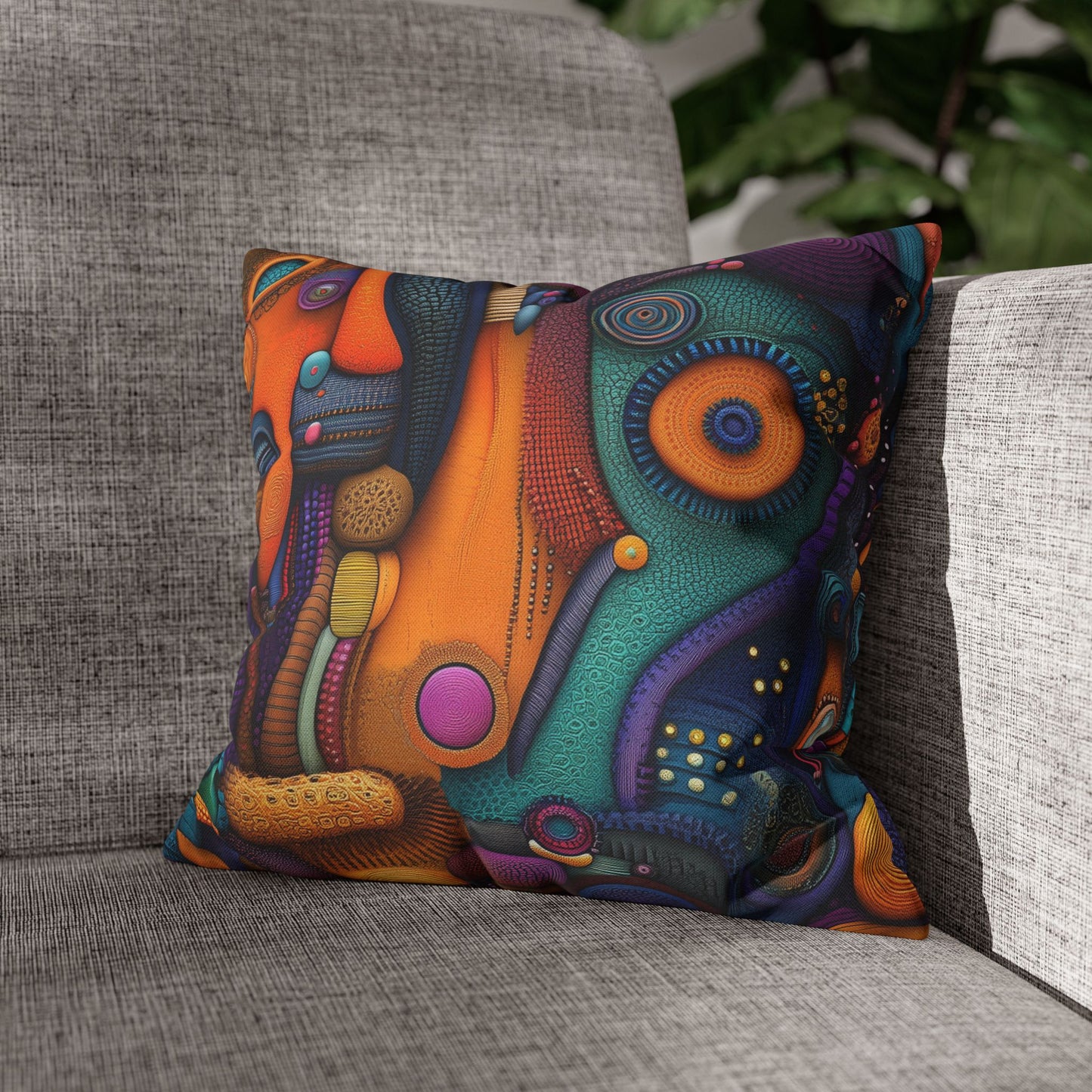 Vibrant Vortex- Square Polyester Pillowcase