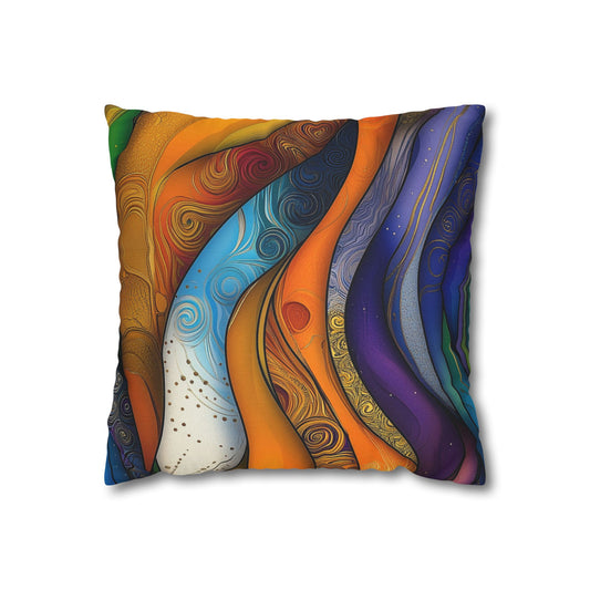 Flowing Dreamscape- Square Polyester Pillowcase