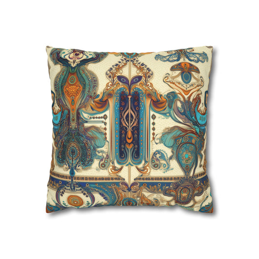 Symmetry in Bloom- Square Polyester Pillowcase