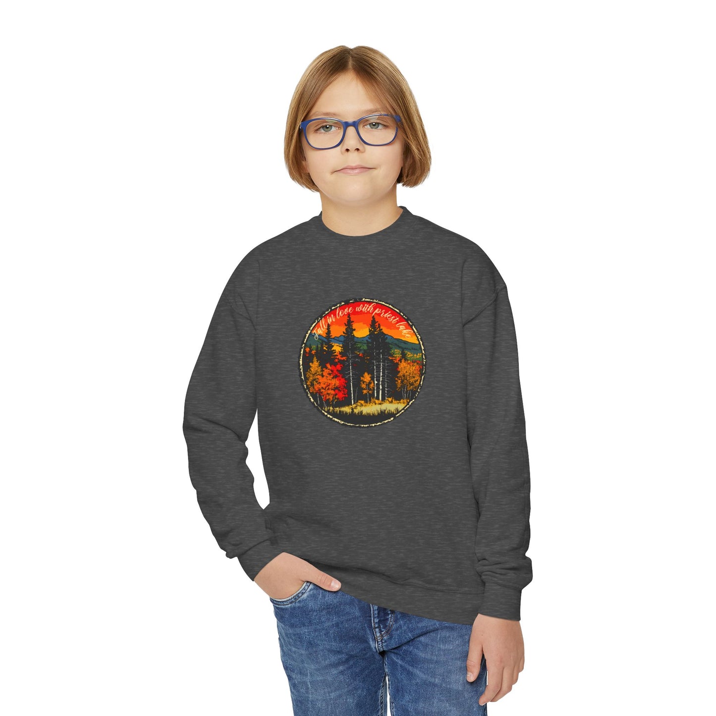 Priest Lake Fall Youth Crewneck Sweatshirt