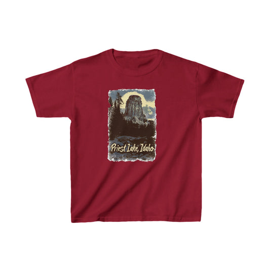 Priest Lake, Idaho Chimney Rock Kids T-shirt