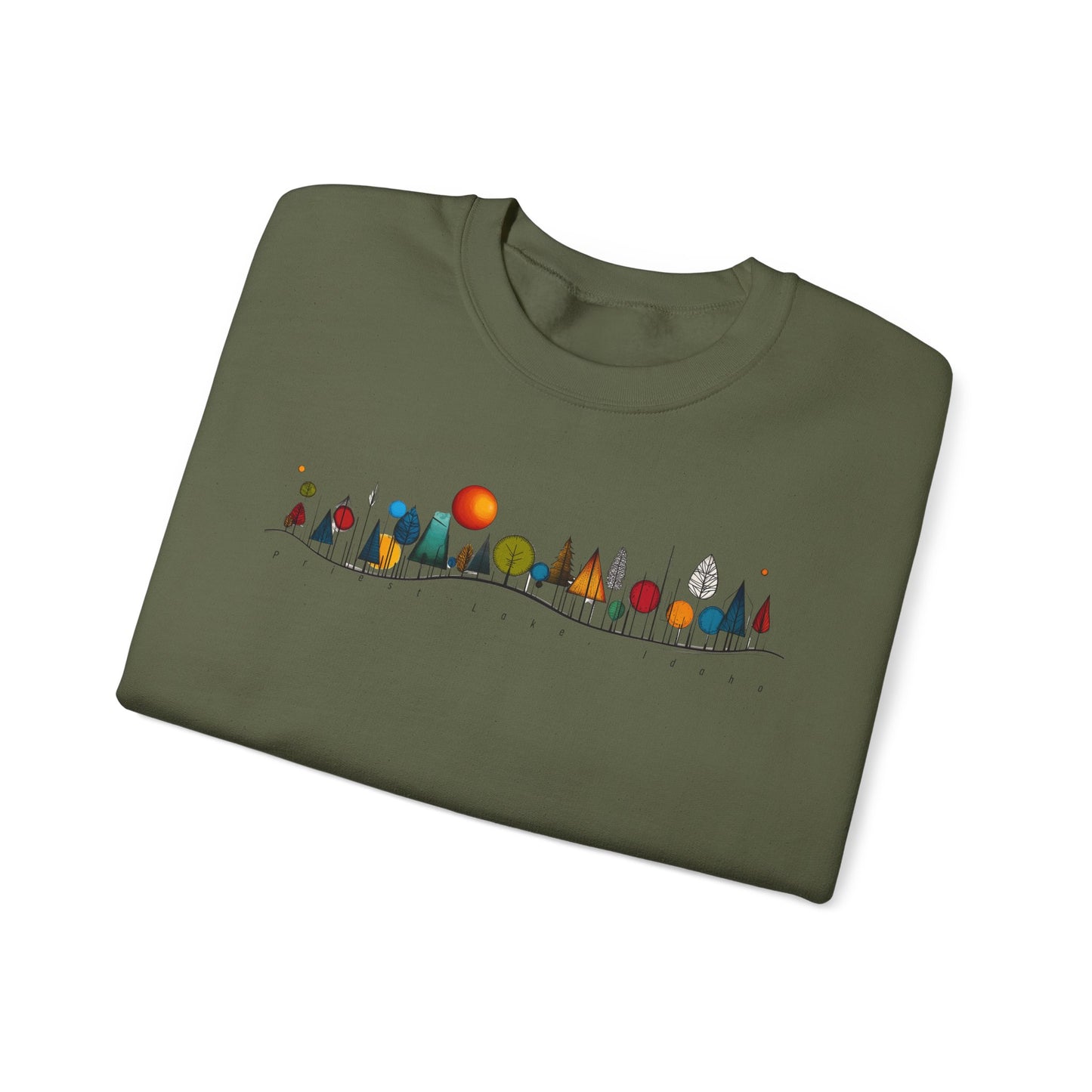 Priest Lake Geometry 5 Heavy Blend™ Crewneck Sweatshirt