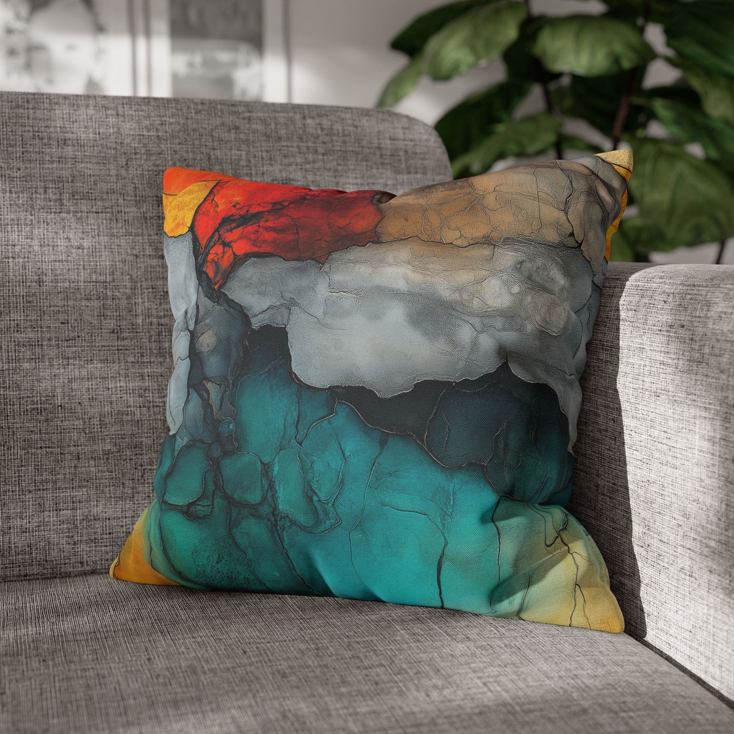 Molten Flow - Square Polyester Pillowcase