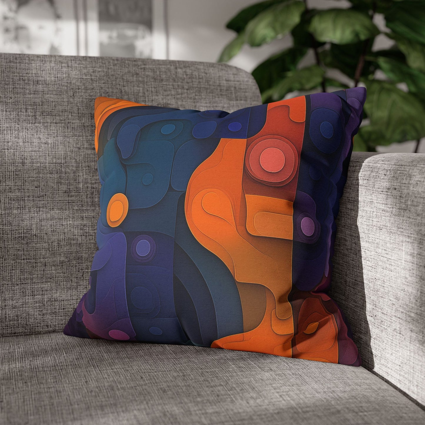 Fluid Harmony- Square Polyester Pillowcase