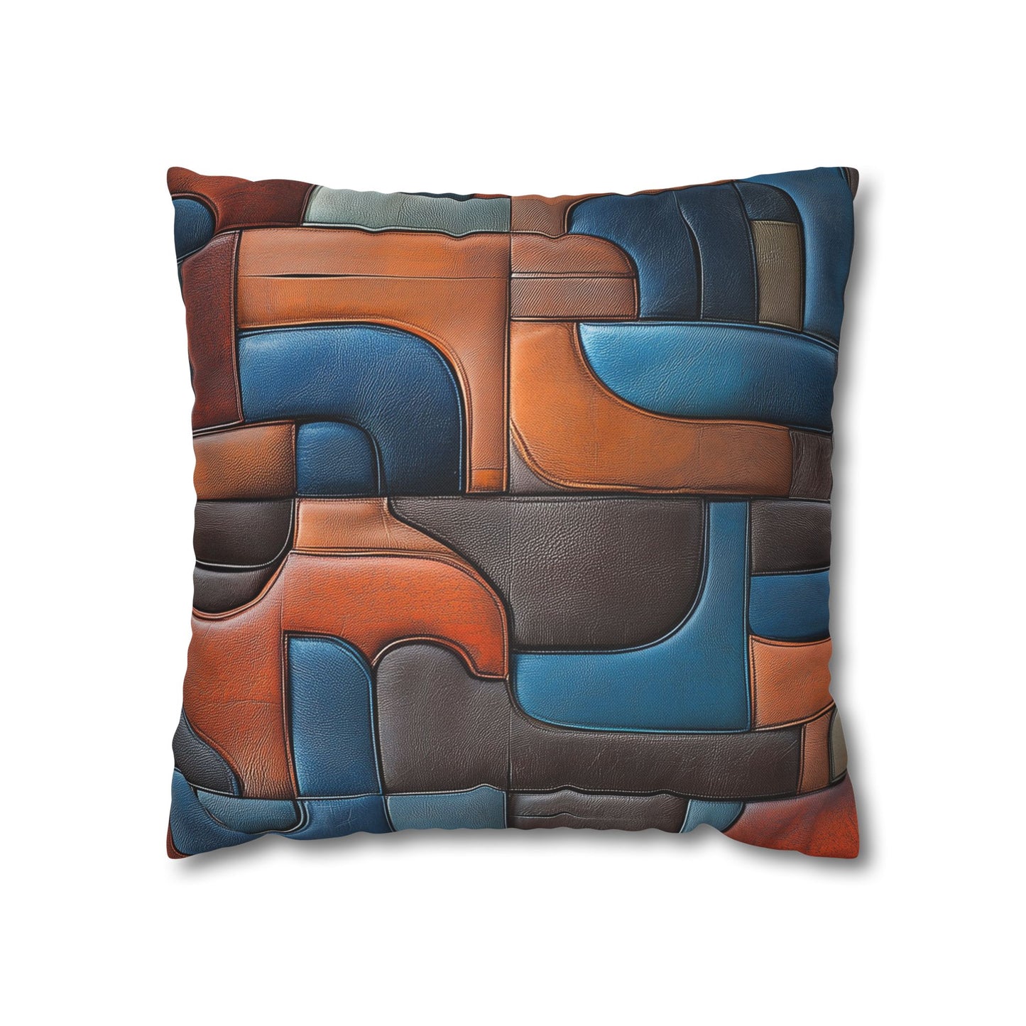 Leather Mosaic - Square Polyester Pillowcase