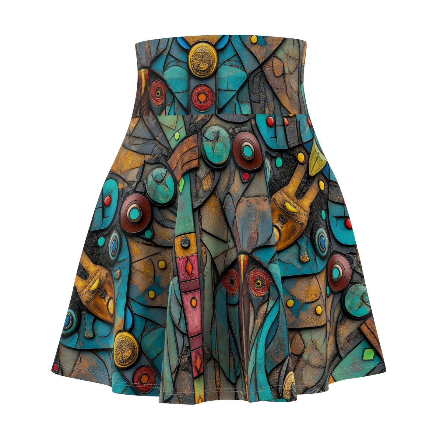 Turquoise Tapestry Skater Skirt