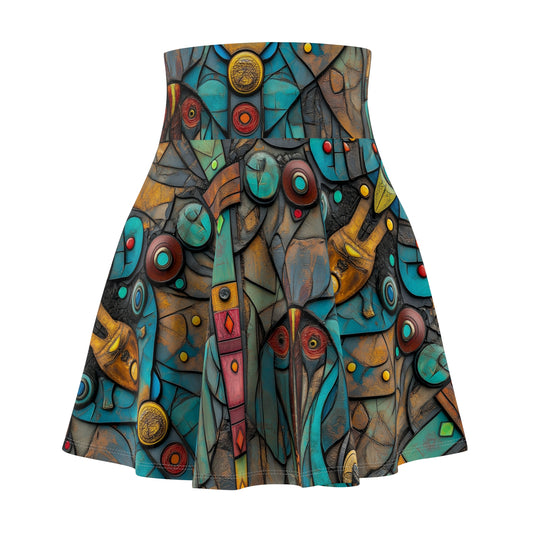 Turquoise Tapestry - Skater Skirt