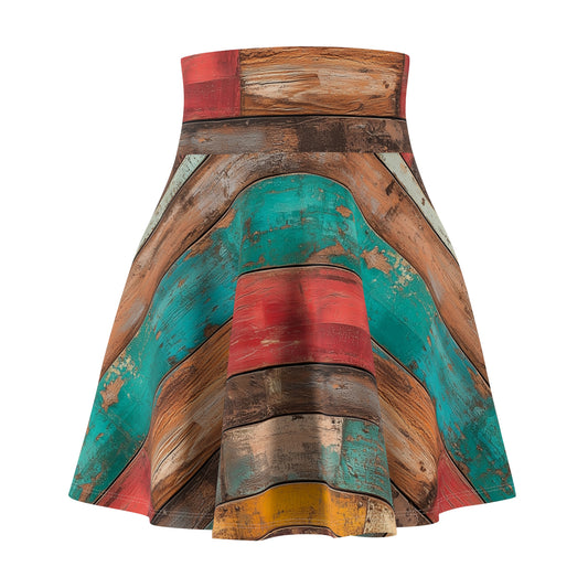 Weathered Wood Wonders Skater Skirt