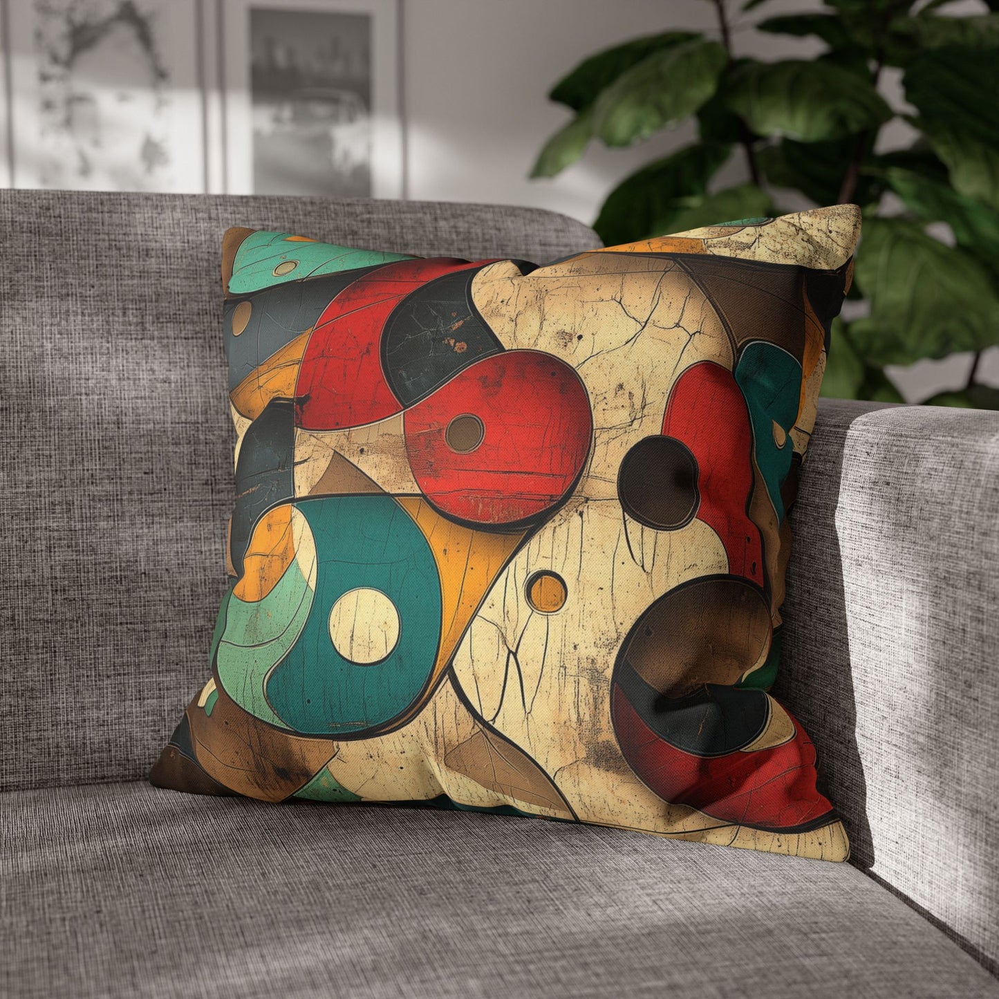 Circular Harmony - Square Polyester Pillowcase