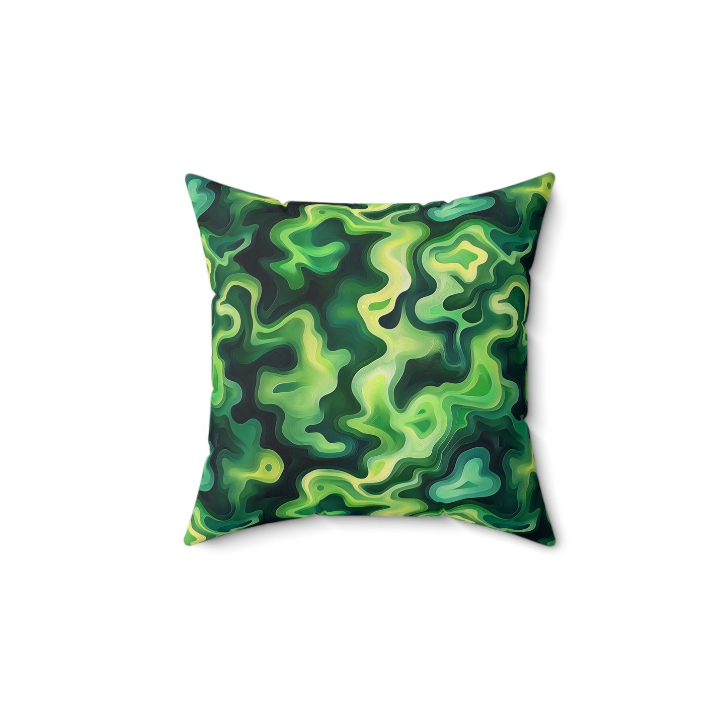 Green Swirlino Polyester Pillow  8