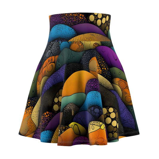 Waves Of Imagination Skater Skirt