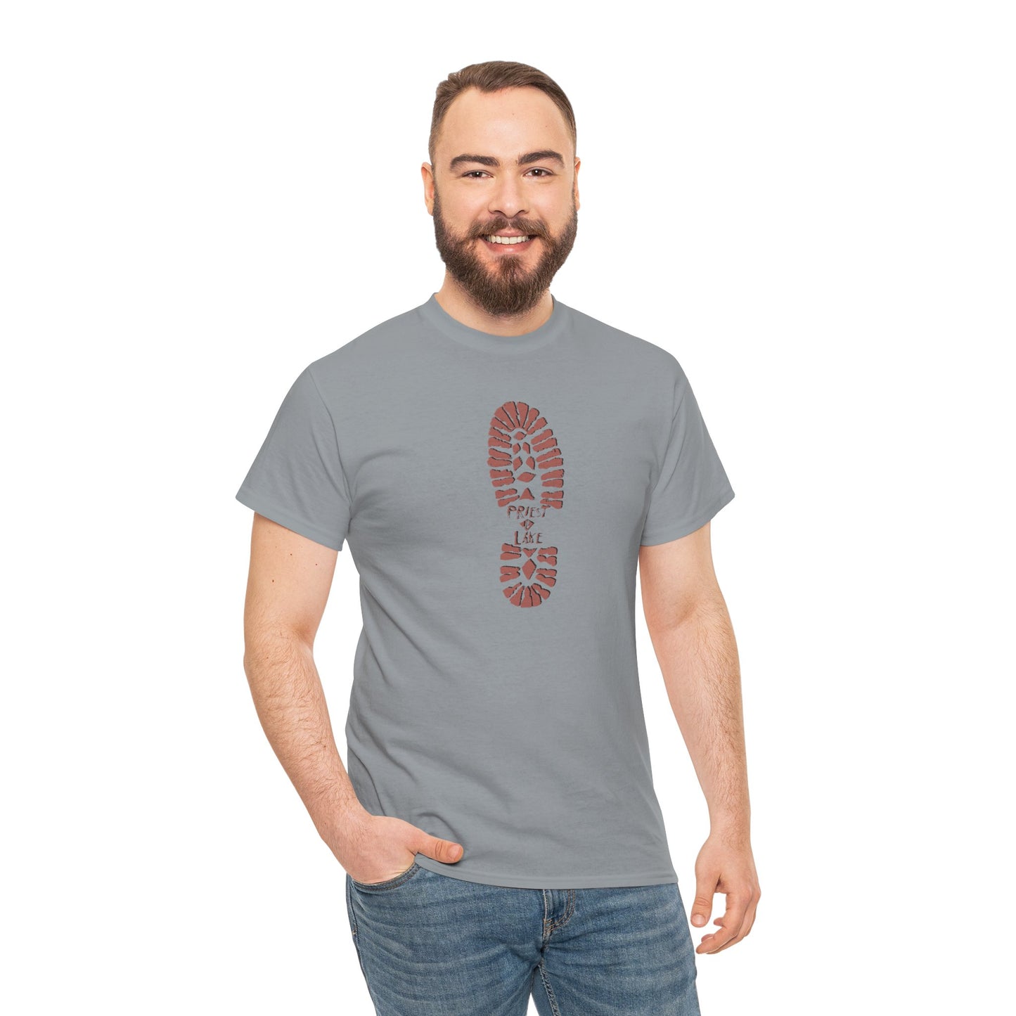 Classic 1990’s Priest Lake Boot Print Unisex Heavy Cotton Tee