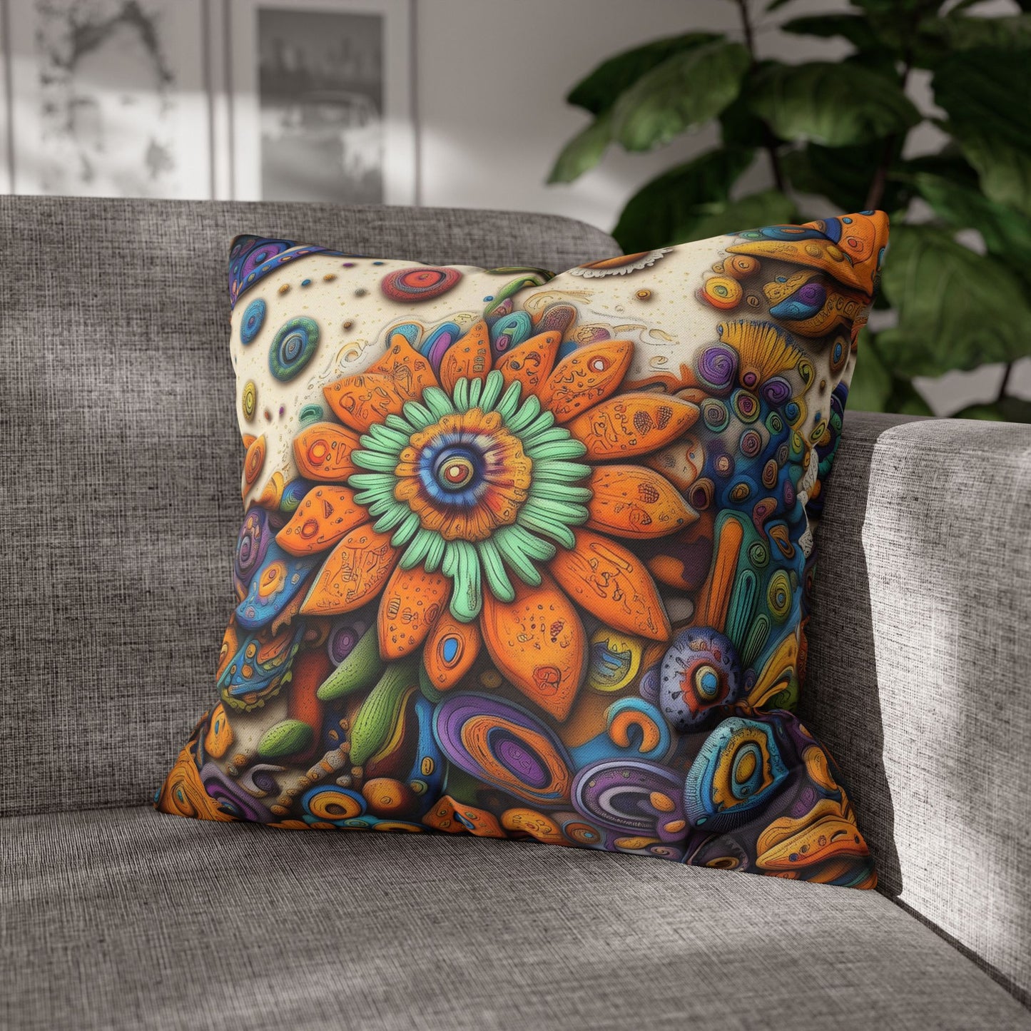 Coral Dreams- Square Polyester Pillowcase